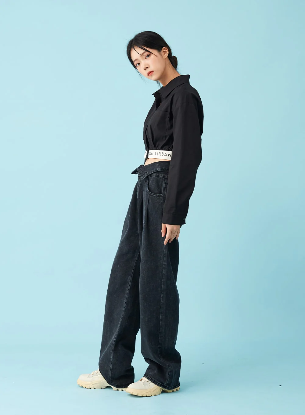 Four Buttoned Open Black Jeans CU8 - Image 7