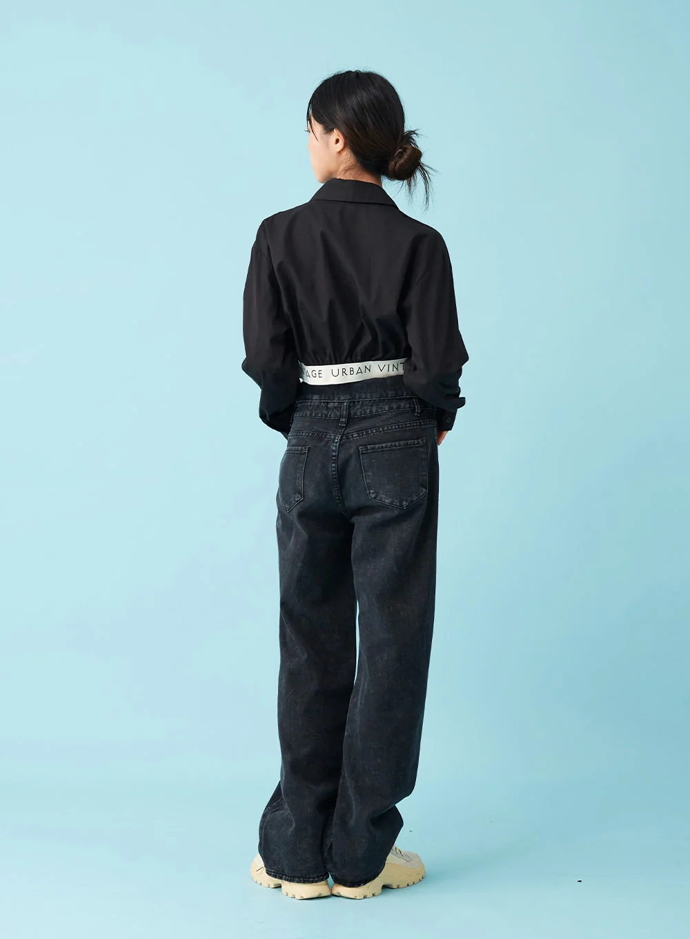 Four Buttoned Open Black Jeans CU8 - Image 9