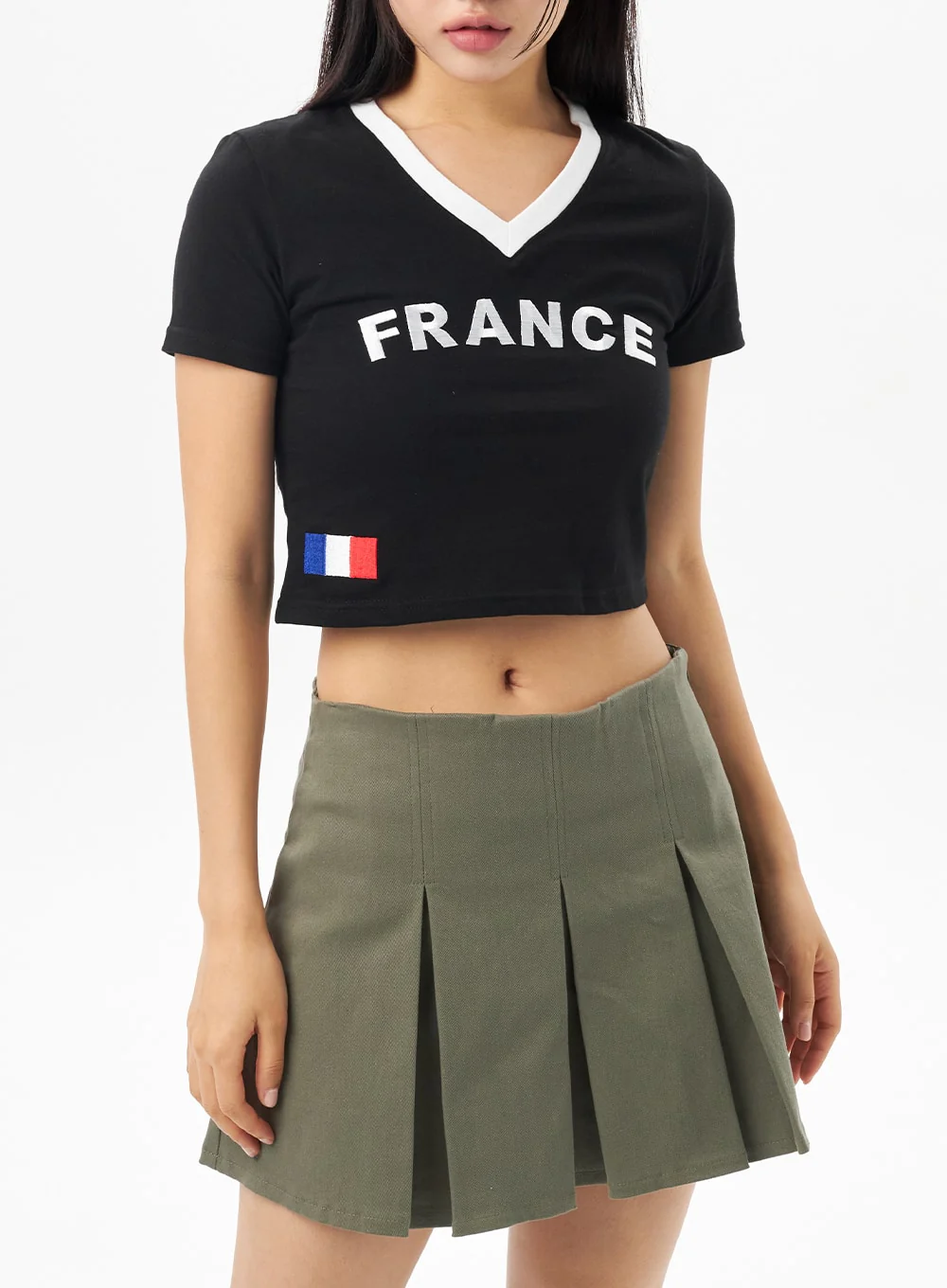 France V-Neck Tee CU315 - Image 2