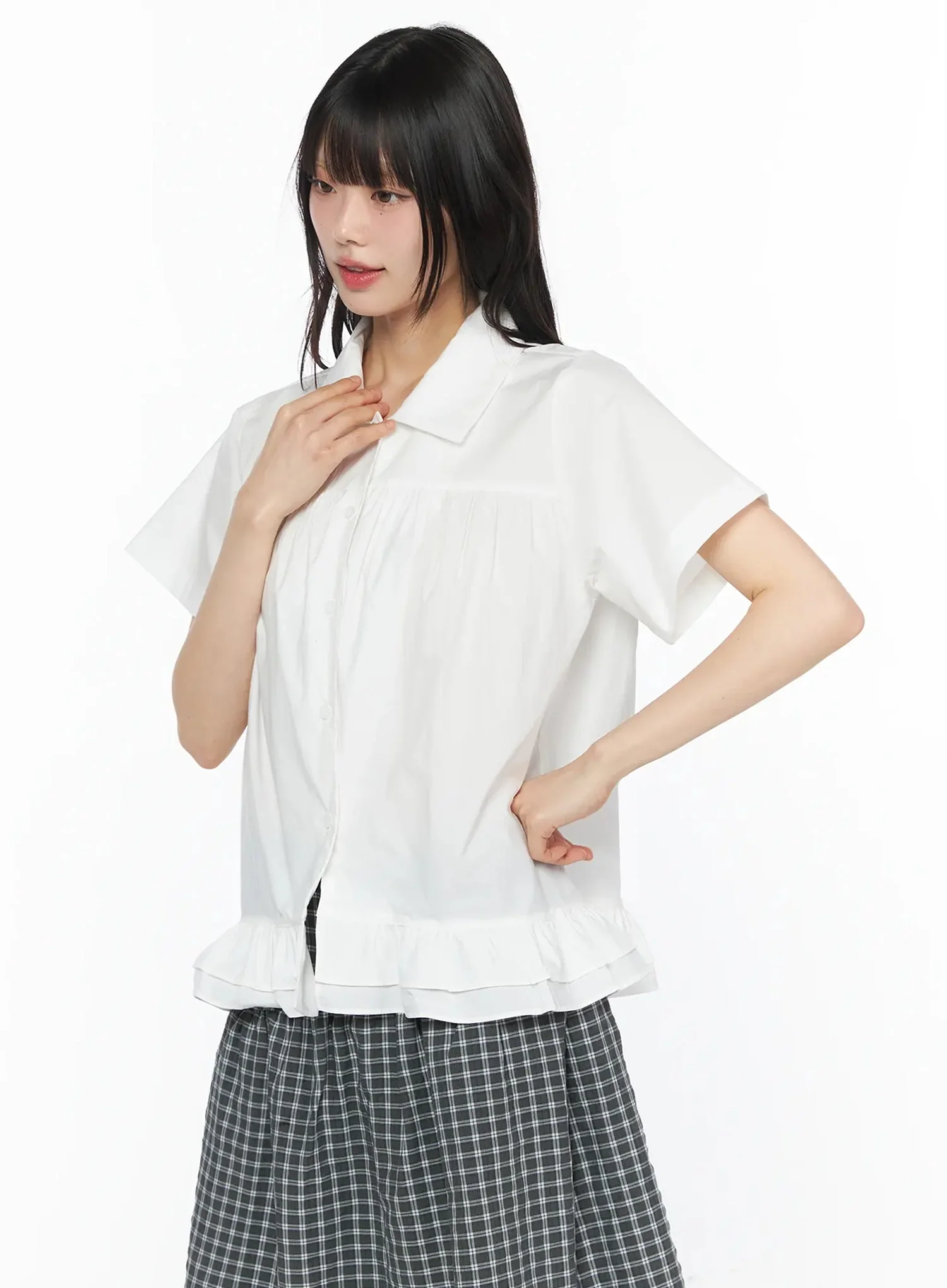 Frill Flare Collar Blouse IY525 - Image 2
