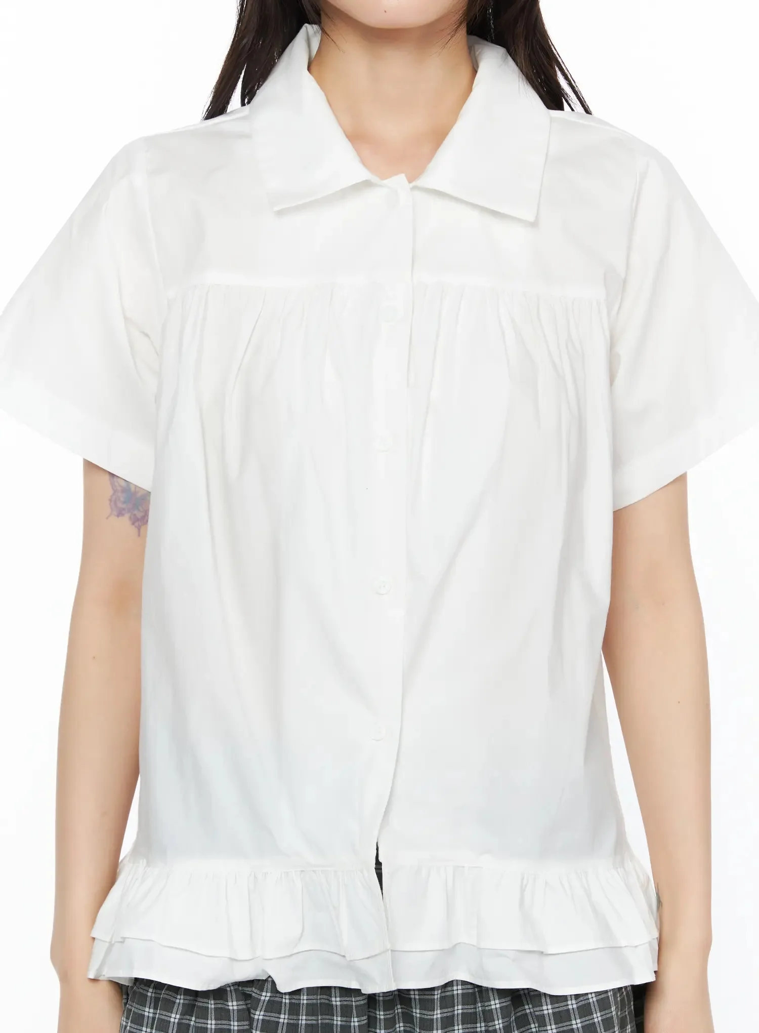 Frill Flare Collar Blouse IY525 - Image 3