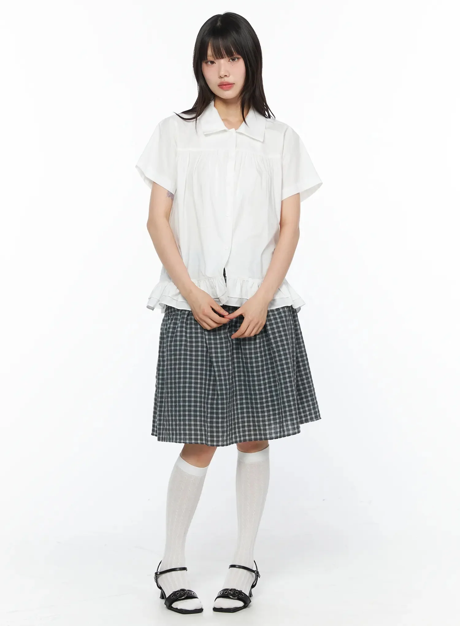 Frill Flare Collar Blouse IY525 - Image 4