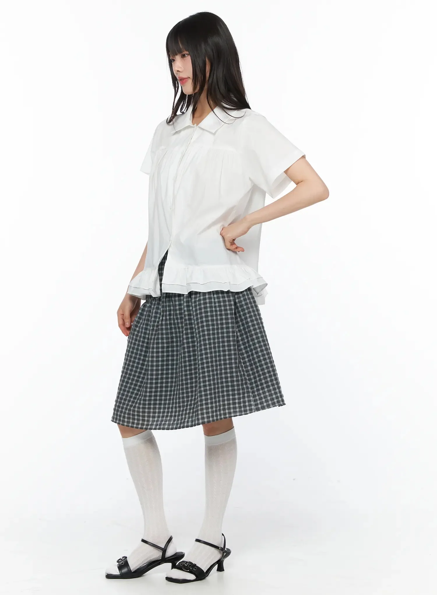 Frill Flare Collar Blouse IY525 - Image 5