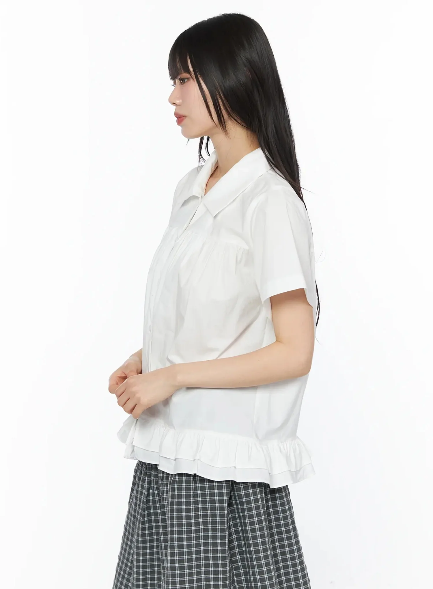 Frill Flare Collar Blouse IY525 - Image 7