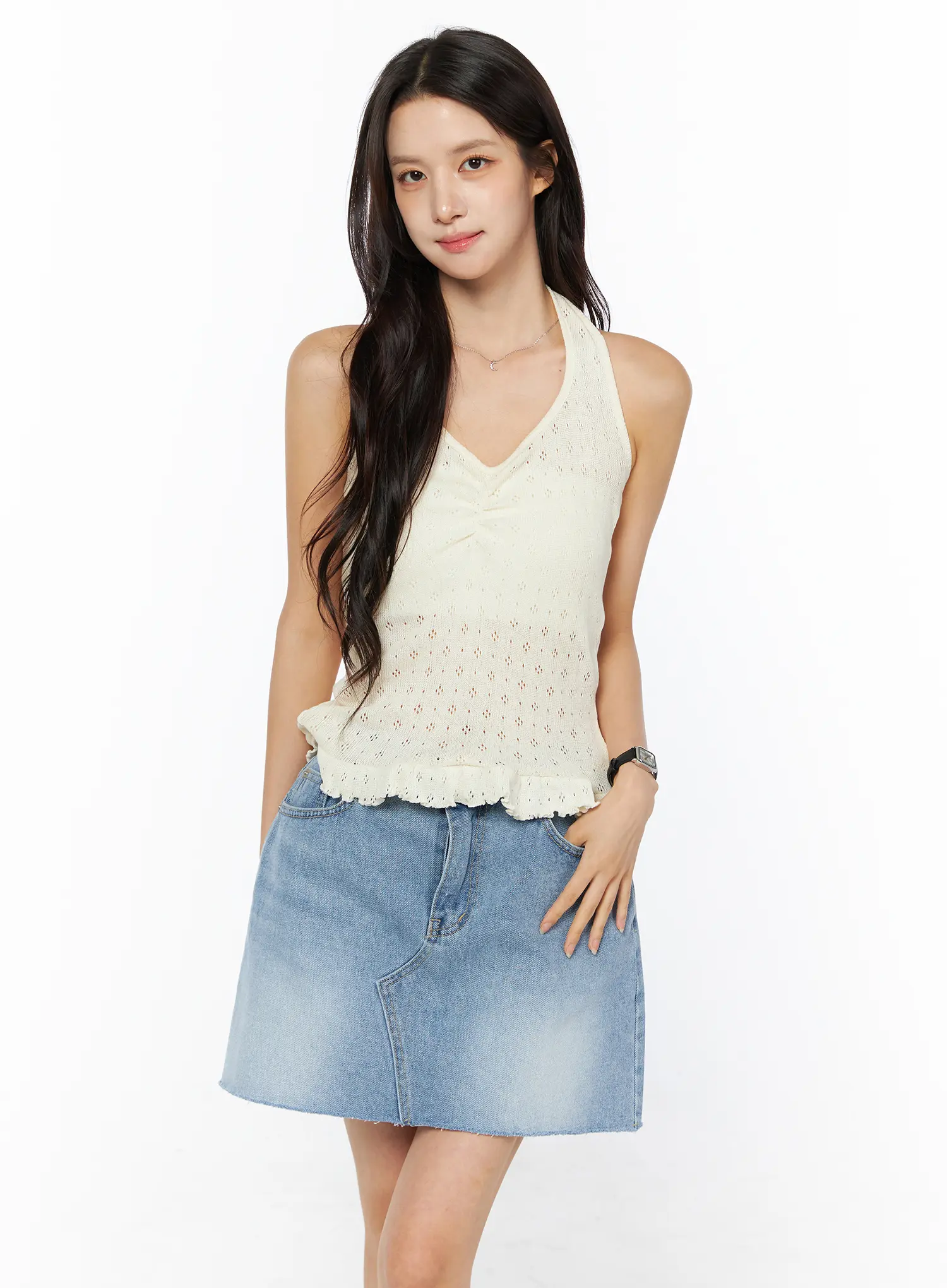 Frill Hem Halter Neck Top CU522 - Image 6