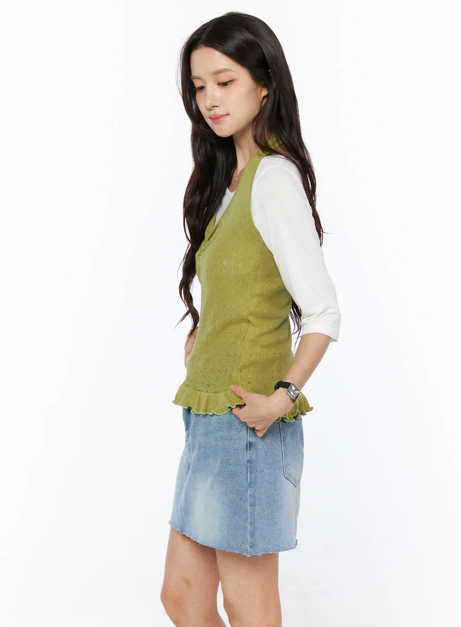 Frill Hem Halter Neck Top CU522 - Image 8