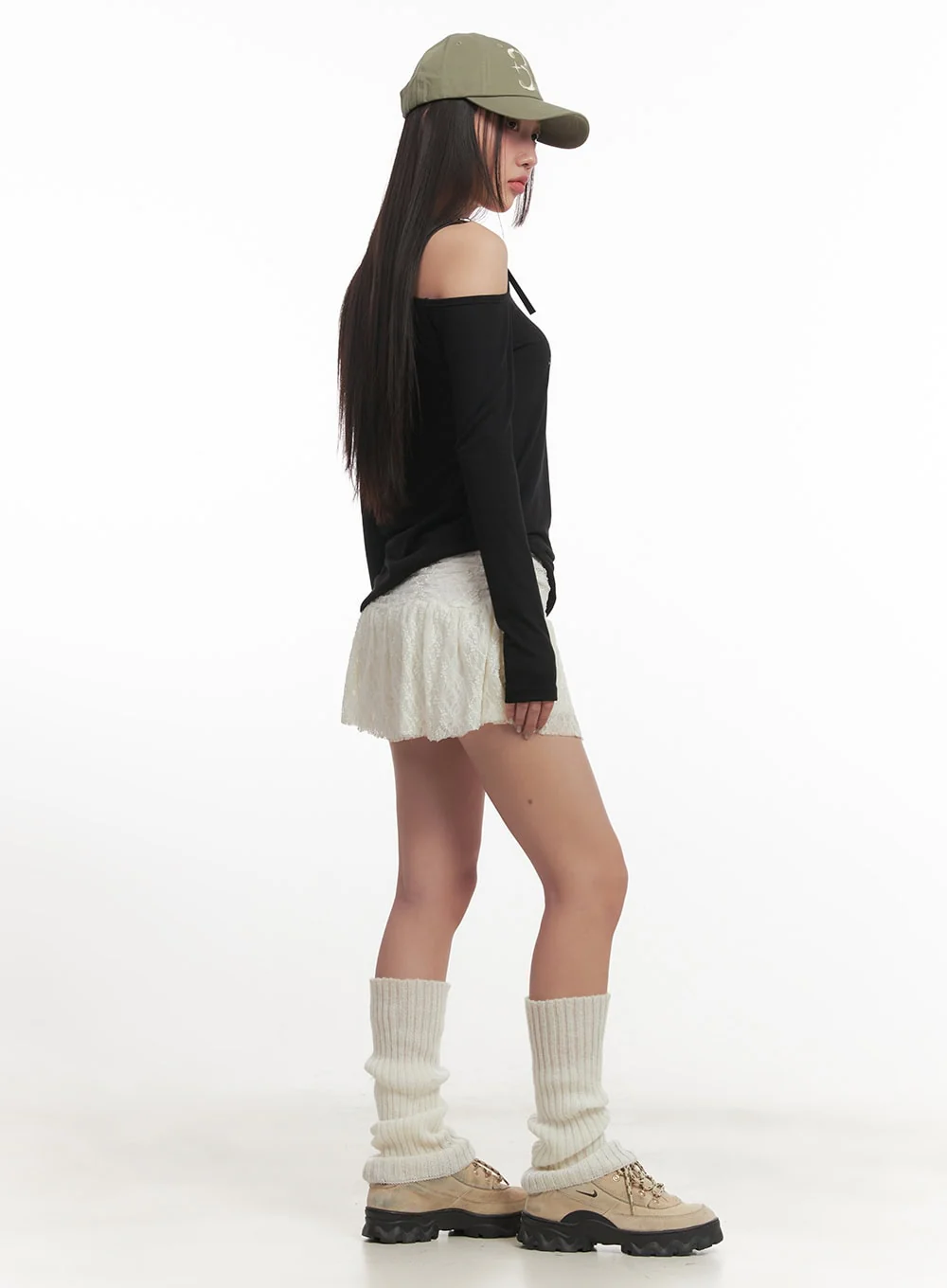 Frill-Trim Lace Skirt CF524 - Image 3