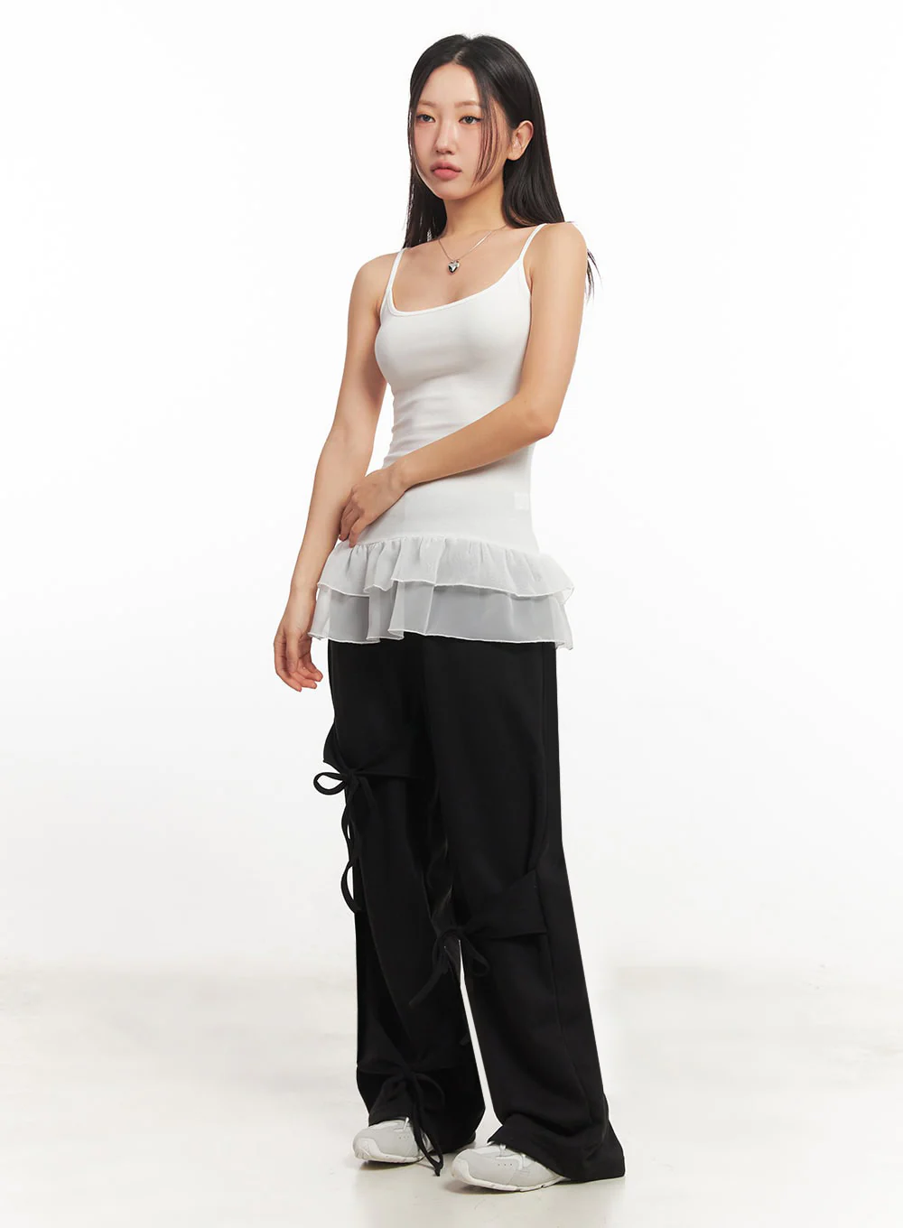 Frill-Trim Long Cami Top IA524 - Image 9