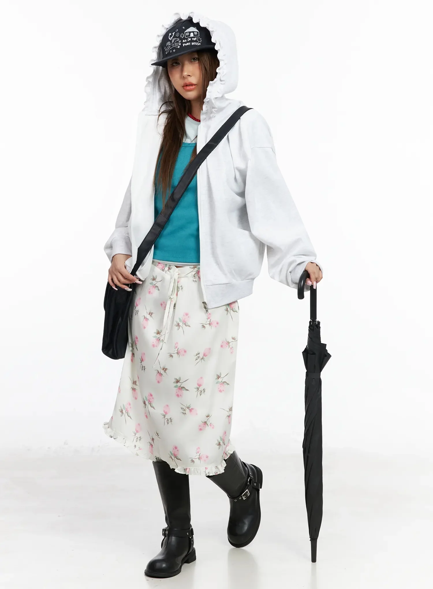 Frilled Zip-Up Hoodie IY515 - Image 14