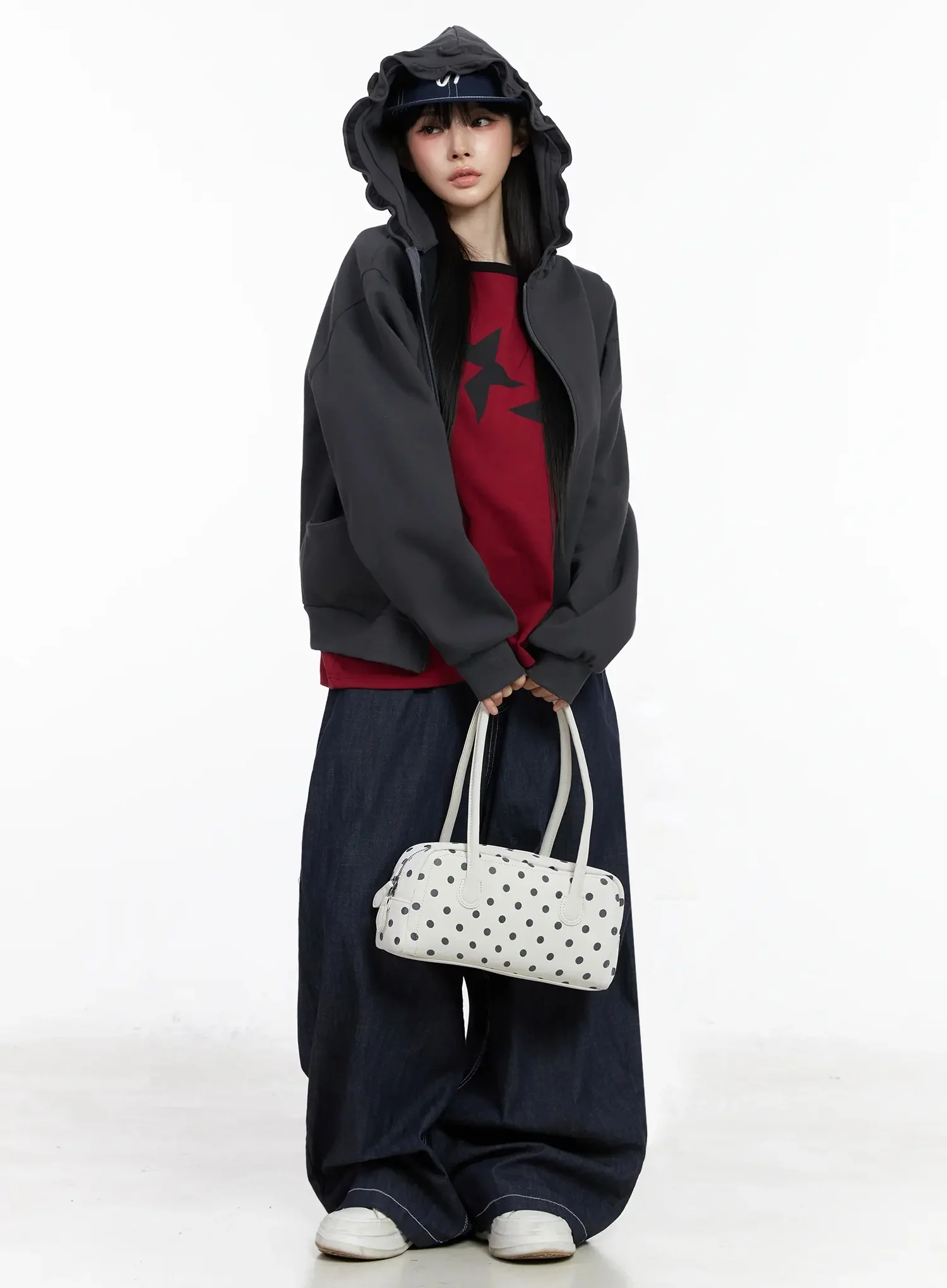 Frilled Zip-Up Hoodie IY515 - Image 15