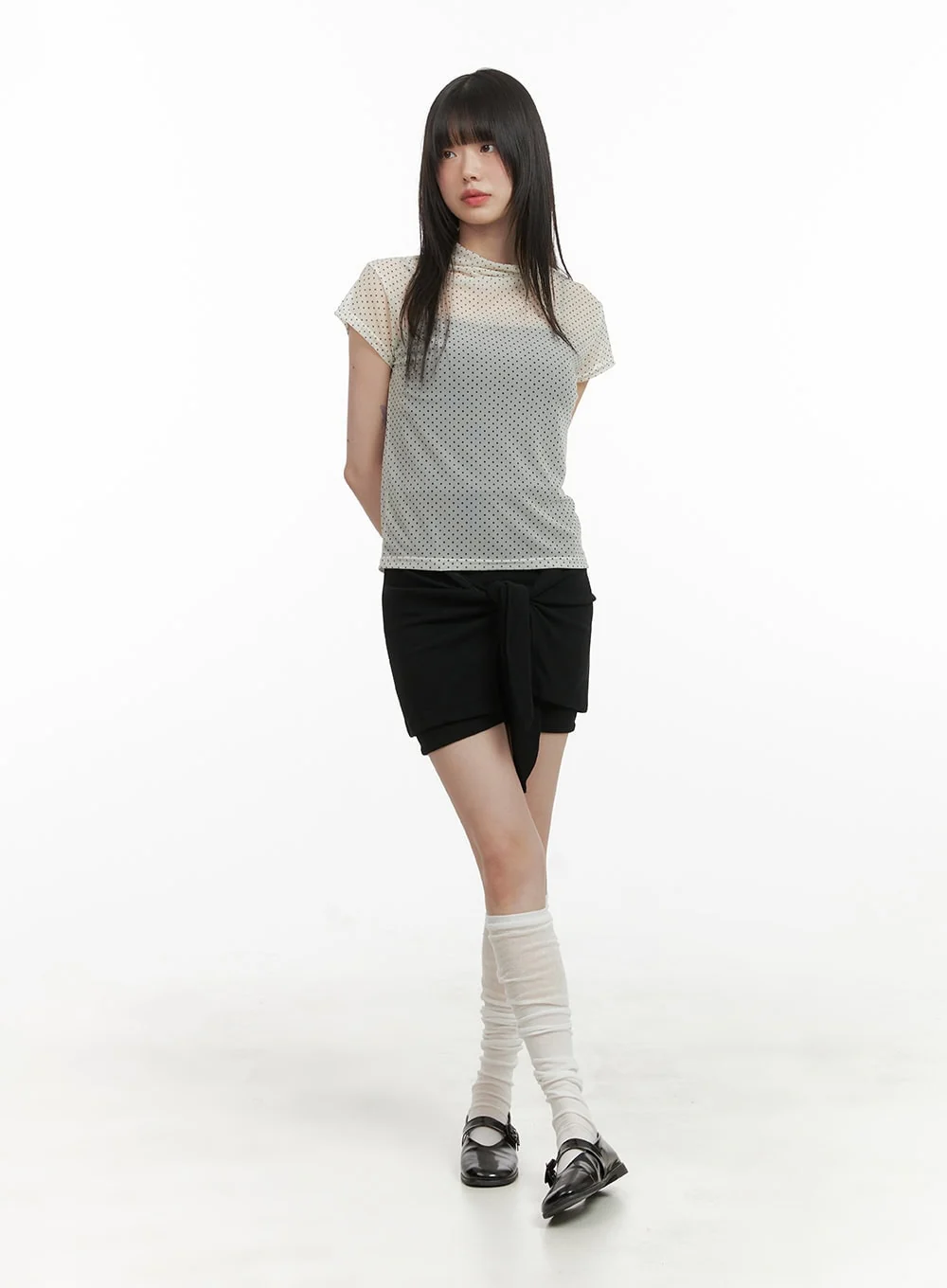 Front Wrap Cotton Shorts CY414 - Image 2