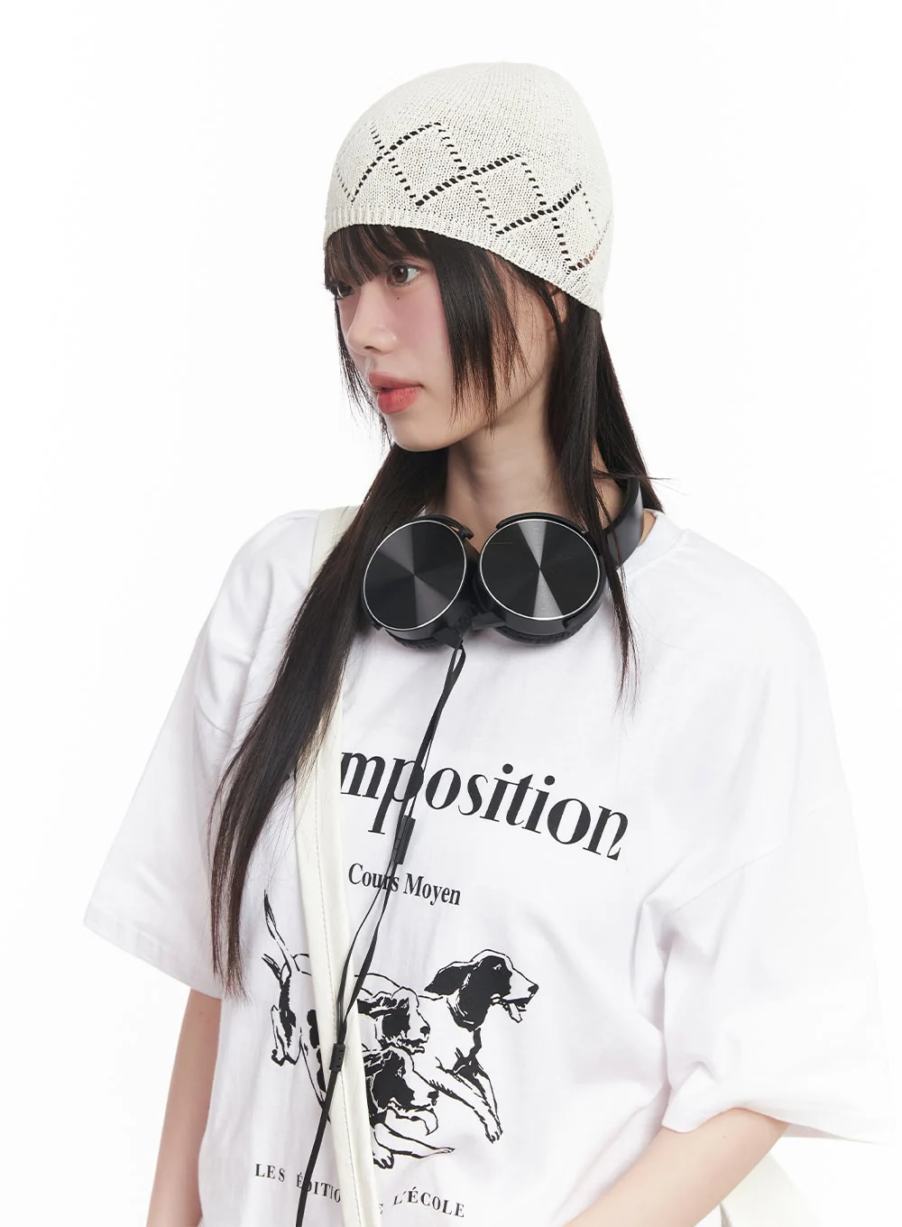 Geo Print Linen Beanie CY520 - Image 6