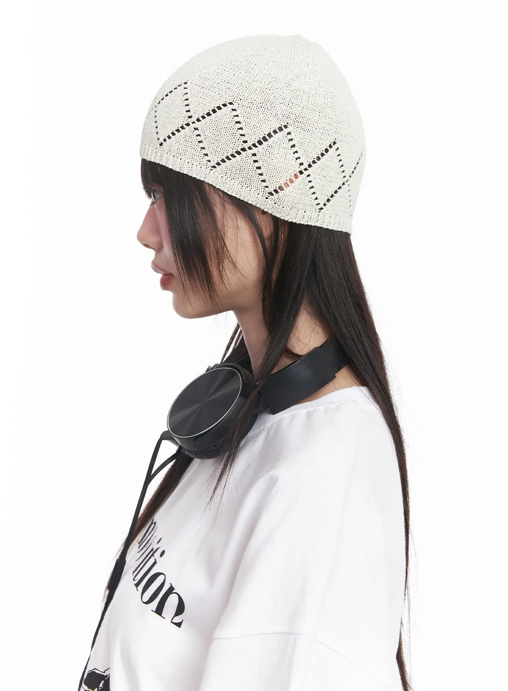 Geo Print Linen Beanie CY520 - Image 7