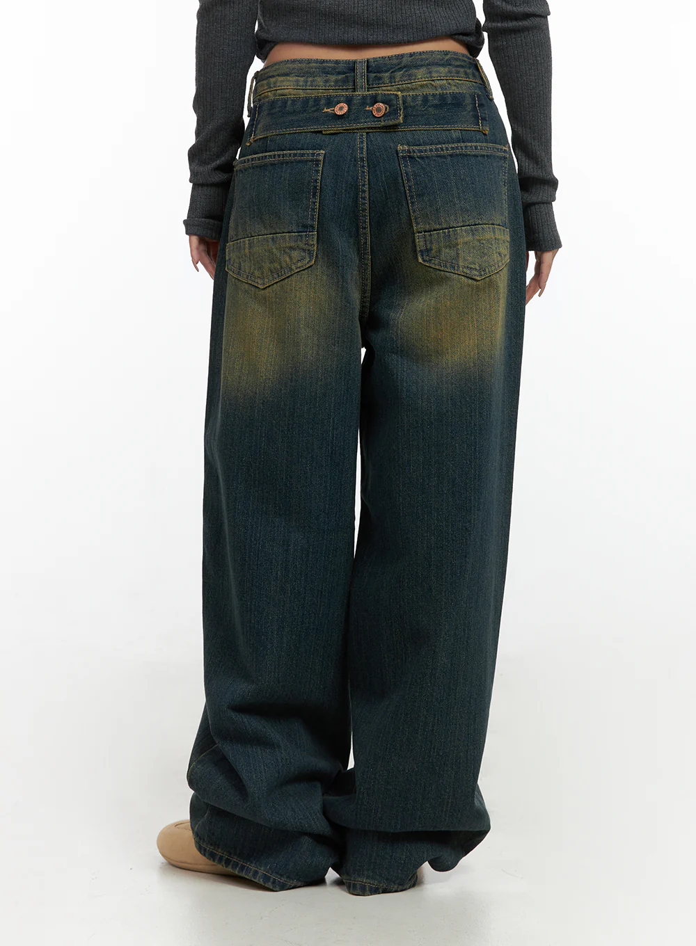 Georgia Vintage Wash Baggy Denim Jeans CO414 - Image 7