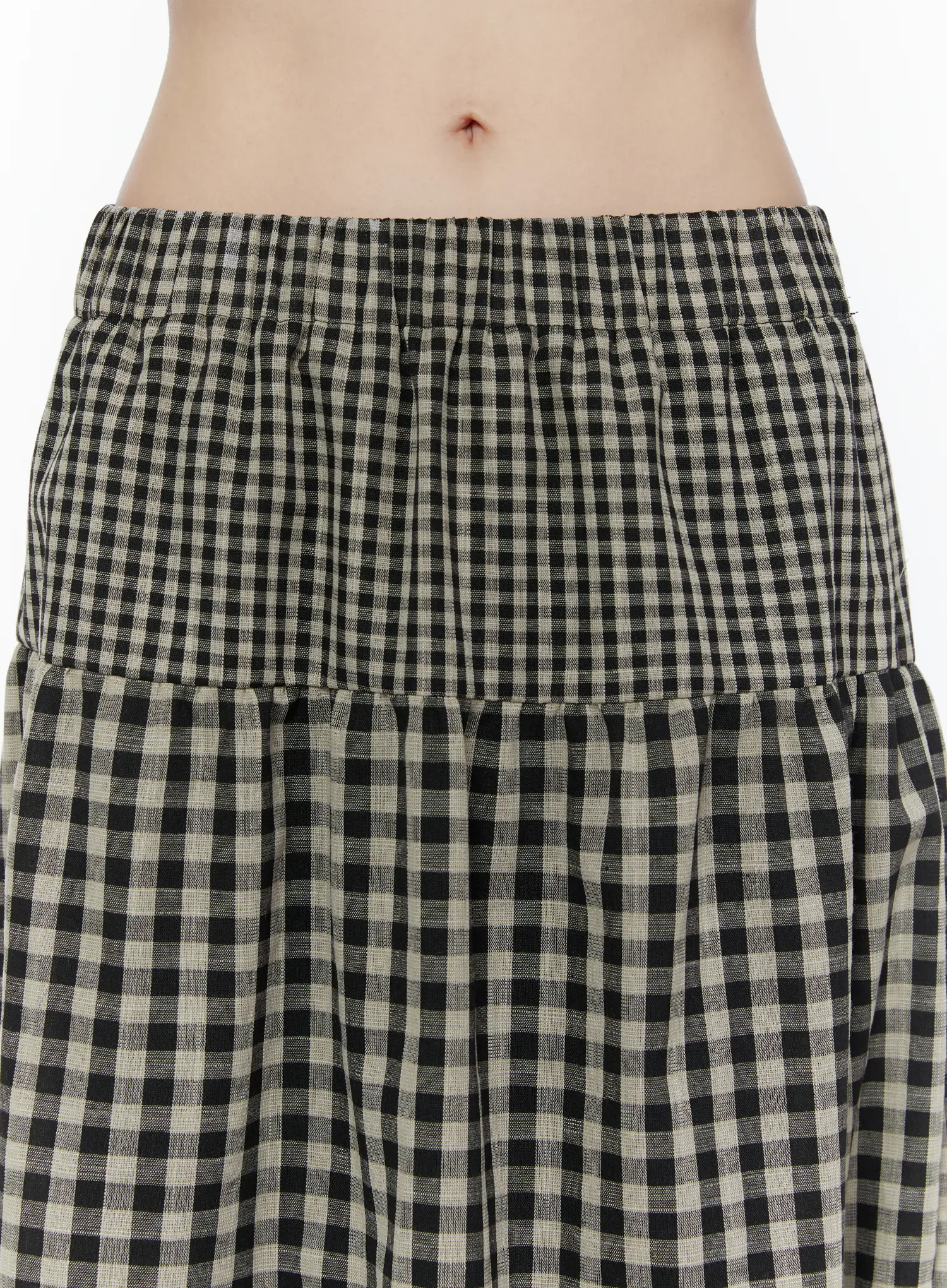 Gingaham Ruffle Midi Skirt CU505 - Image 3