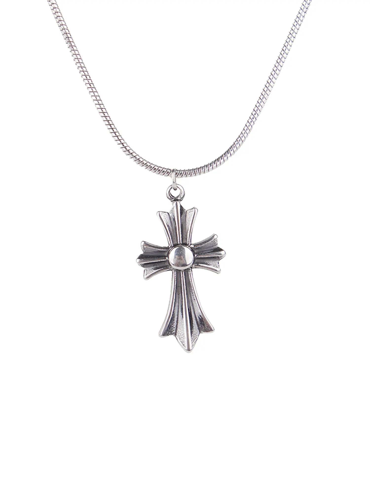 Gothic Silver Cross Chain Necklace CS511 - Image 5
