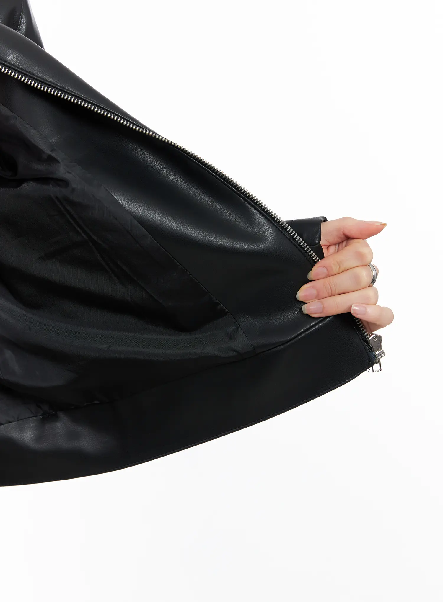 Graphic Crop Leather Jacket CC1109 - Image 7
