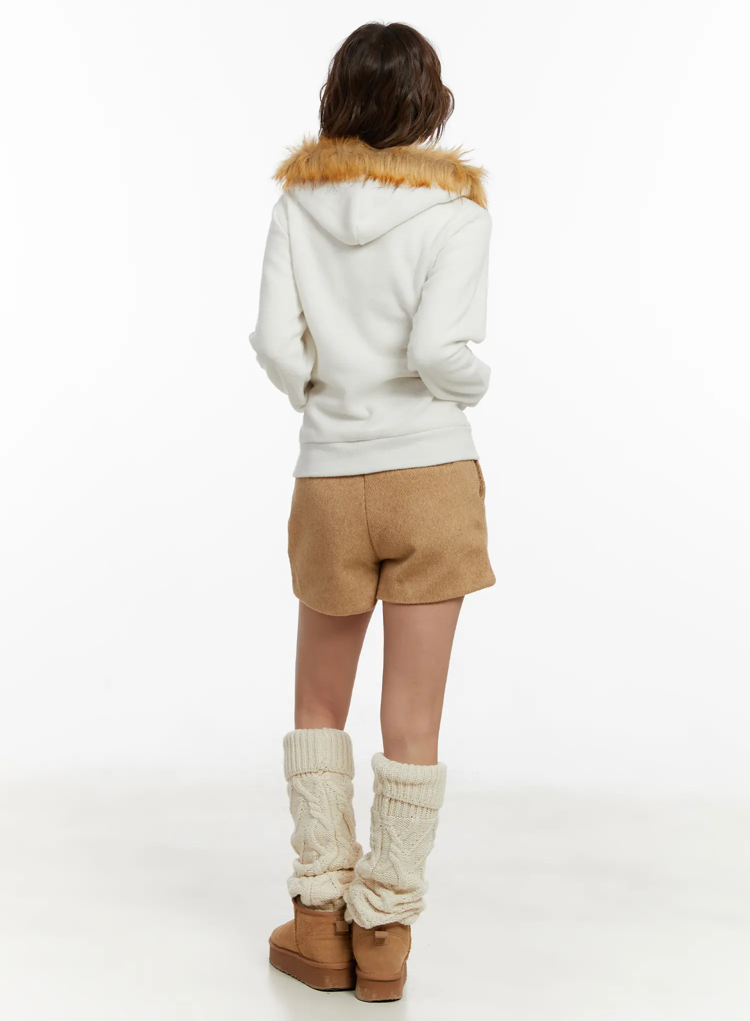 Graphic Faux Fur Trim Zip-Up Hoodie CD512 - Image 10