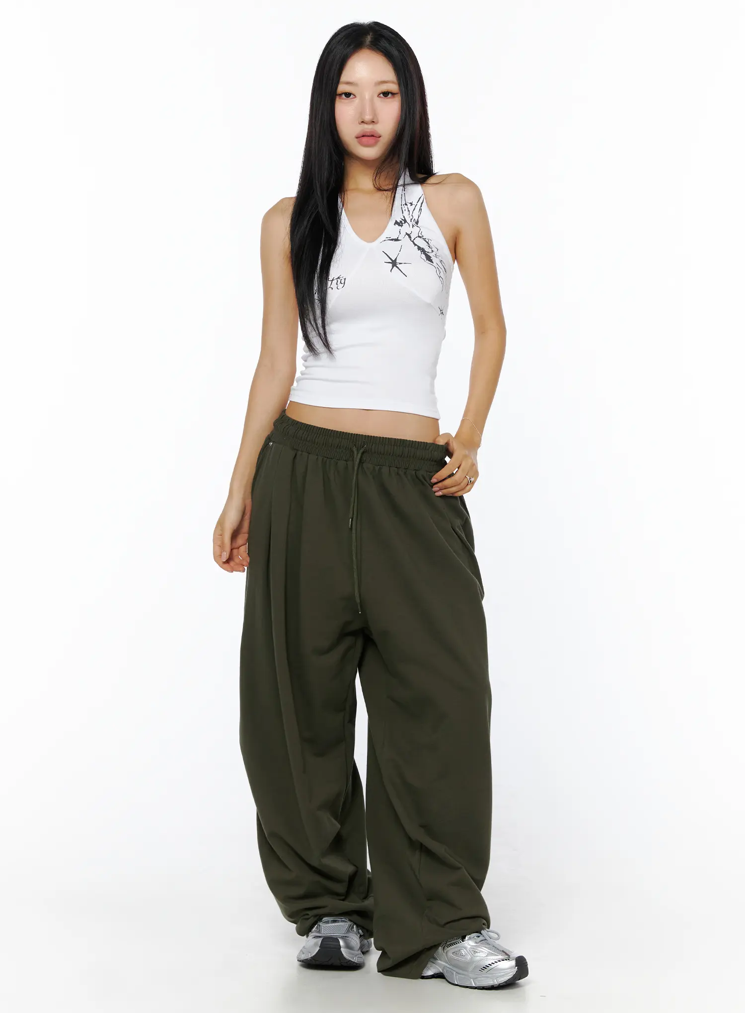 Graphic Halter Neck Crop Top CU512 - Image 3