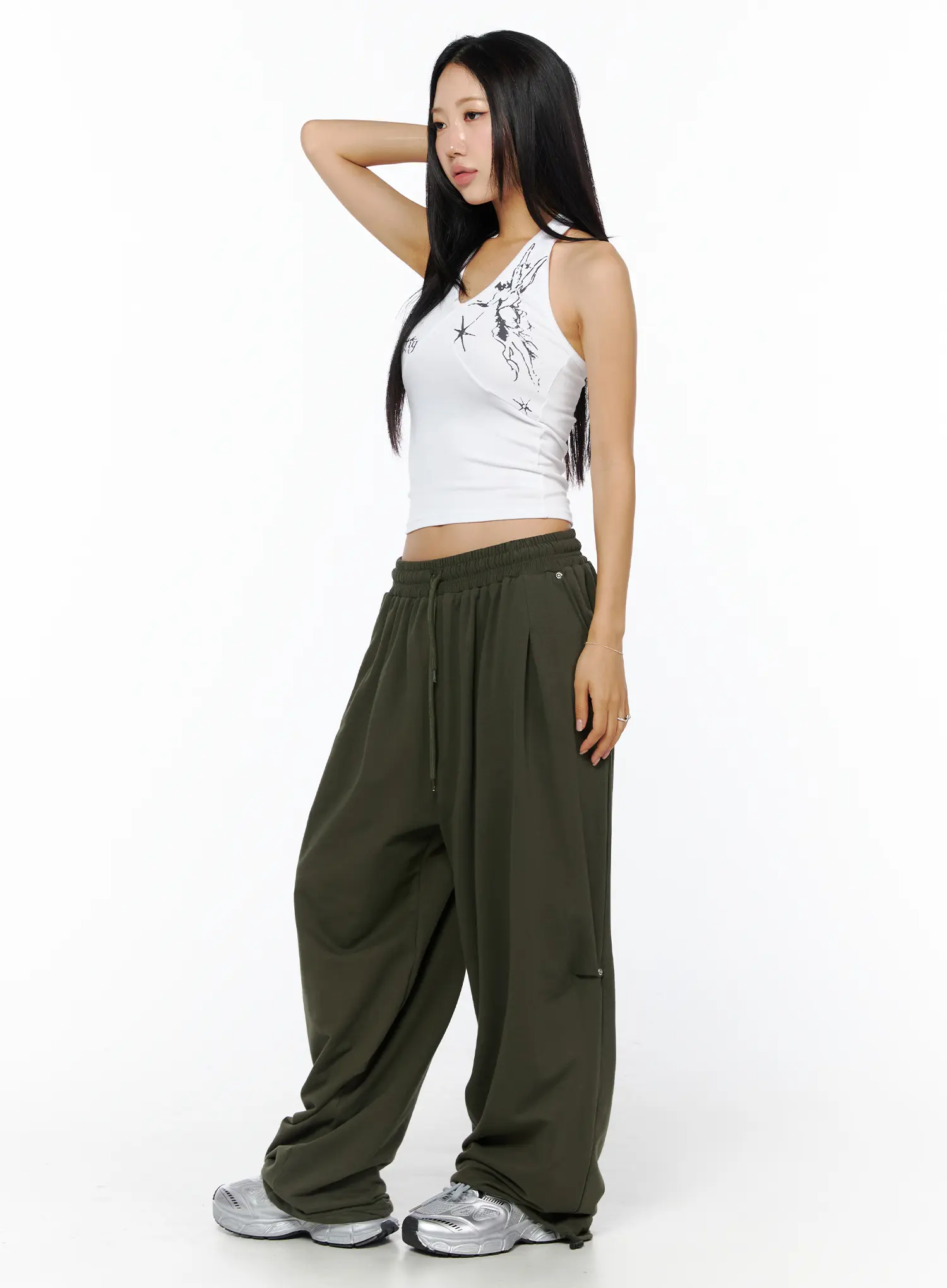 Graphic Halter Neck Crop Top CU512 - Image 4