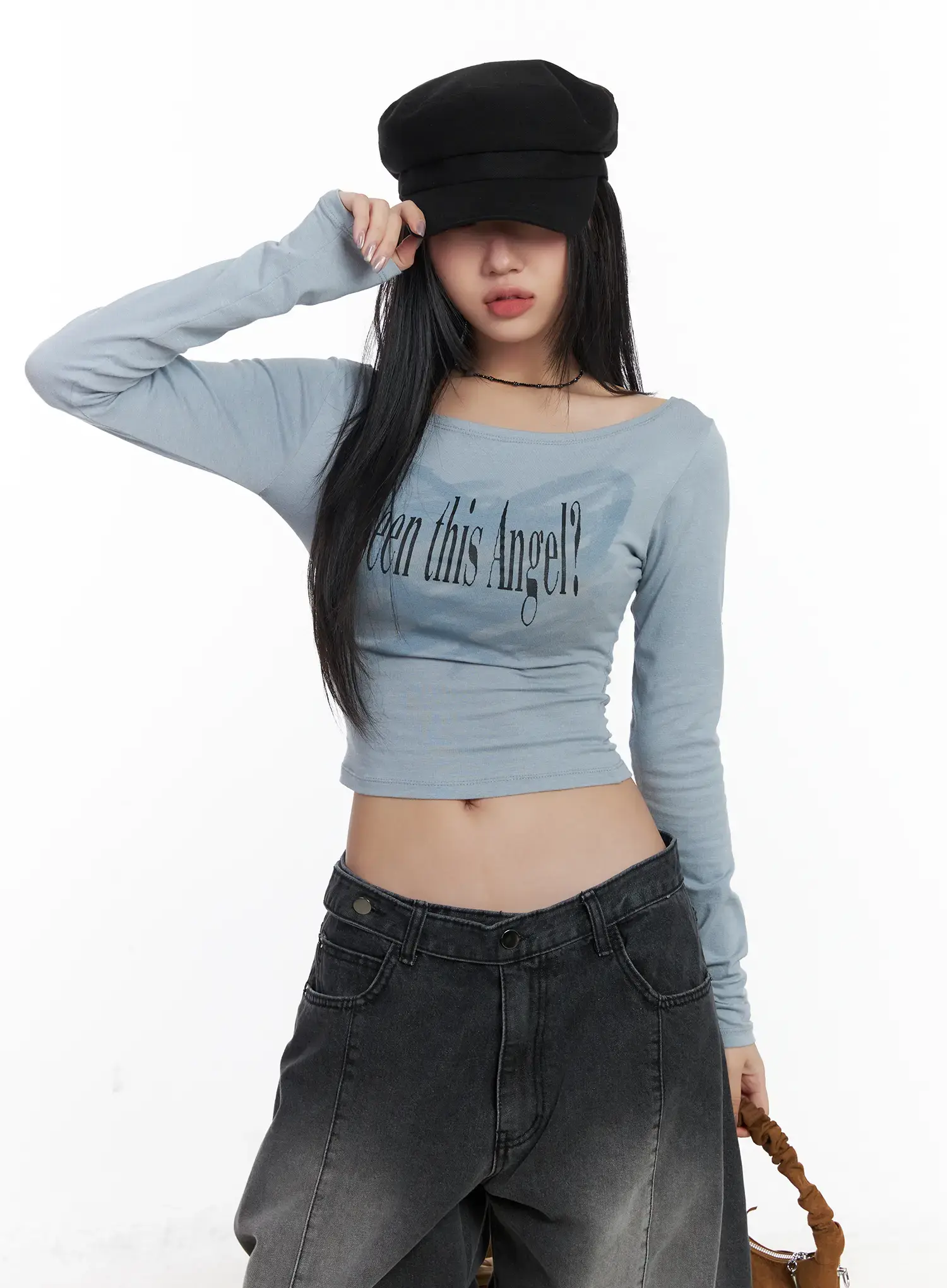 Graphic Lettering Crop Top CJ530 - Image 9