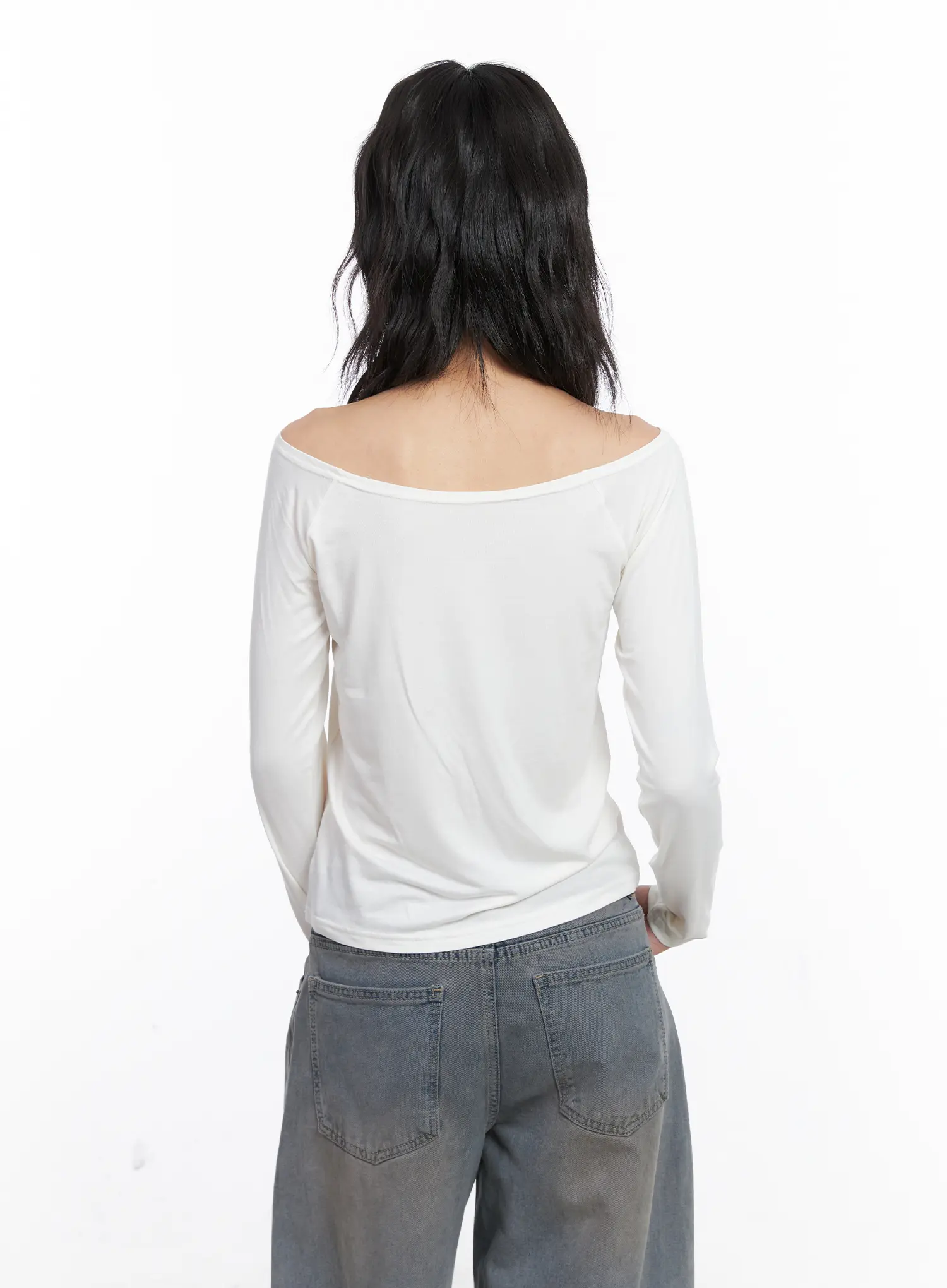 Graphic Off-Shoulder Long Sleeve Tee CC1809 - Image 6