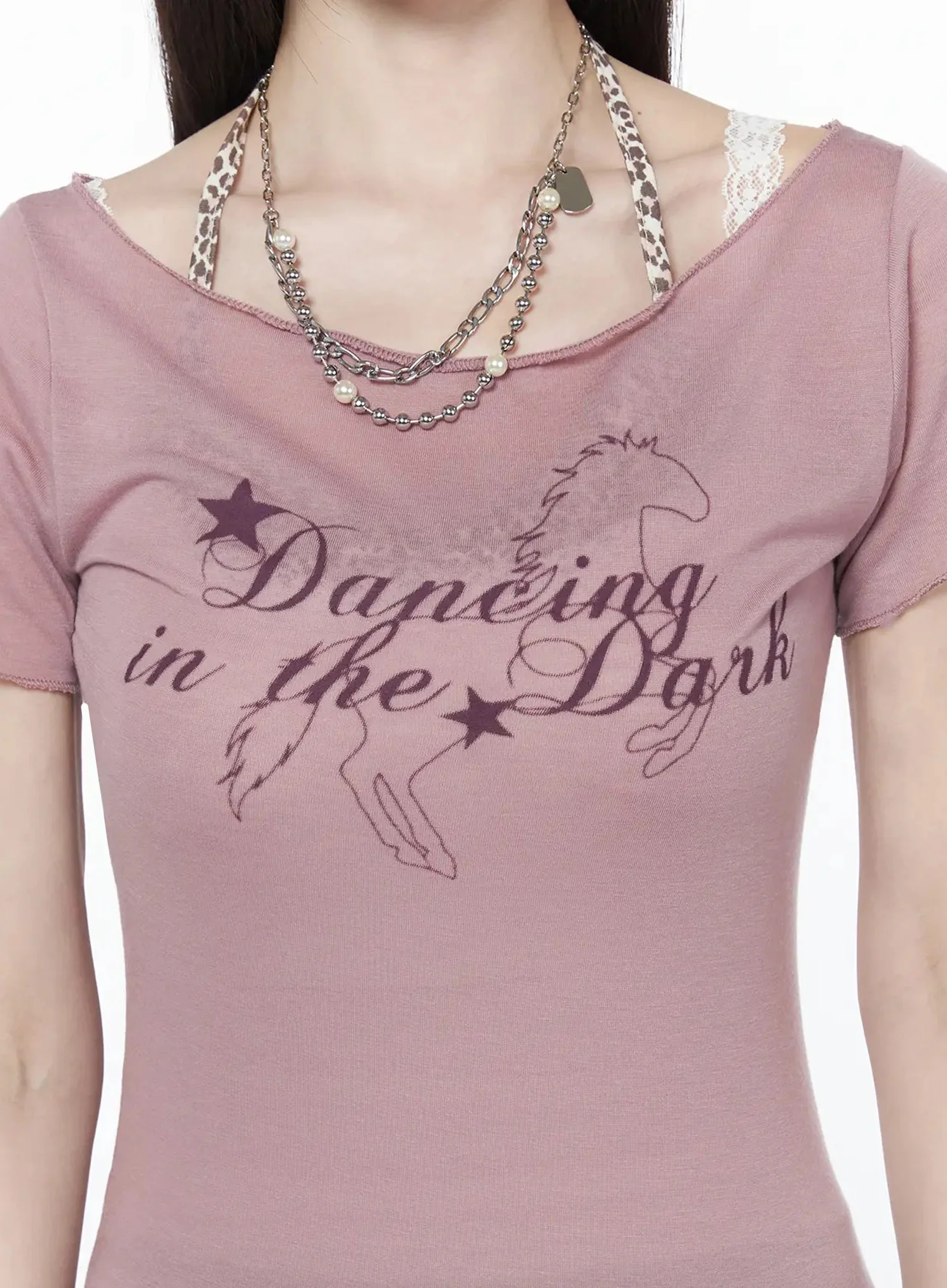 Graphic Off-Shoulder Top IU512 - Image 6