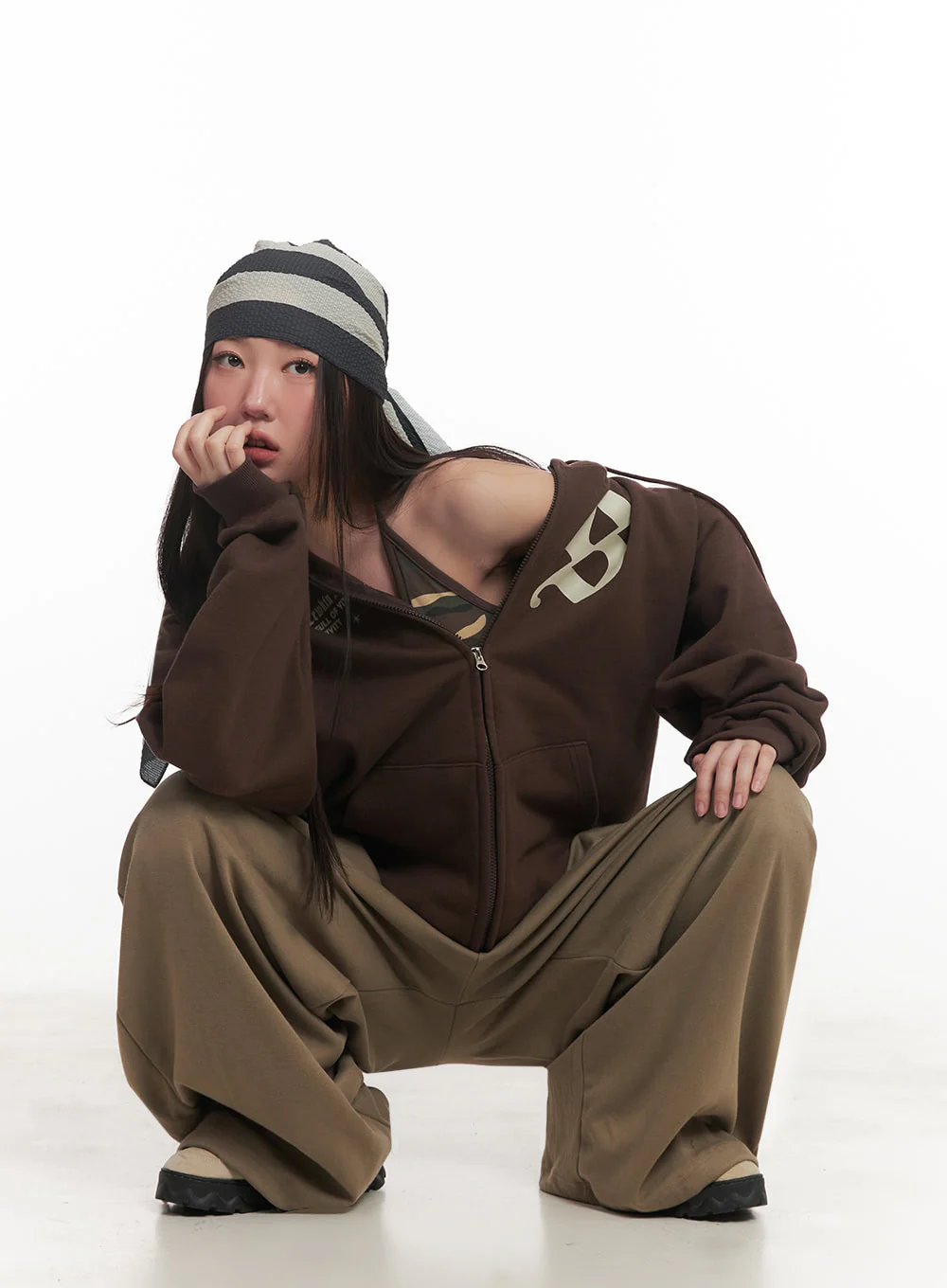 Graphic Oversize Zip-Up Hooded Jacket IM528