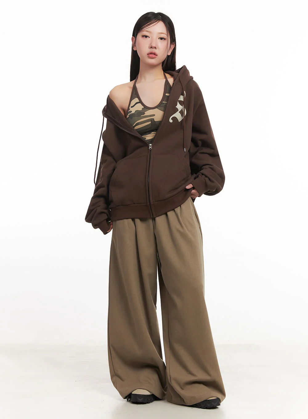 Graphic Oversize Zip-Up Hooded Jacket IM528 - Image 11