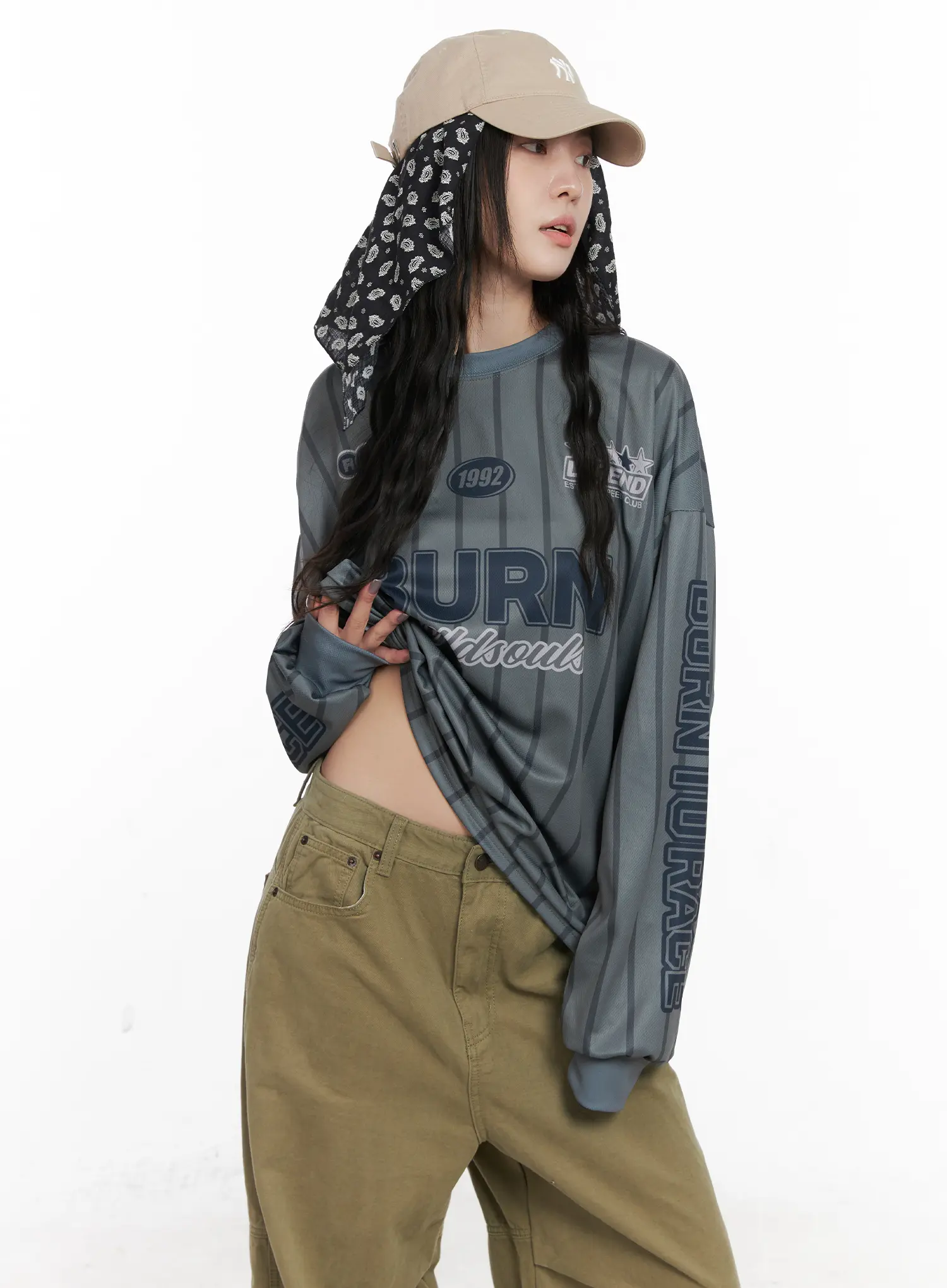 Graphic Oversized Long Sleeve Top CN513