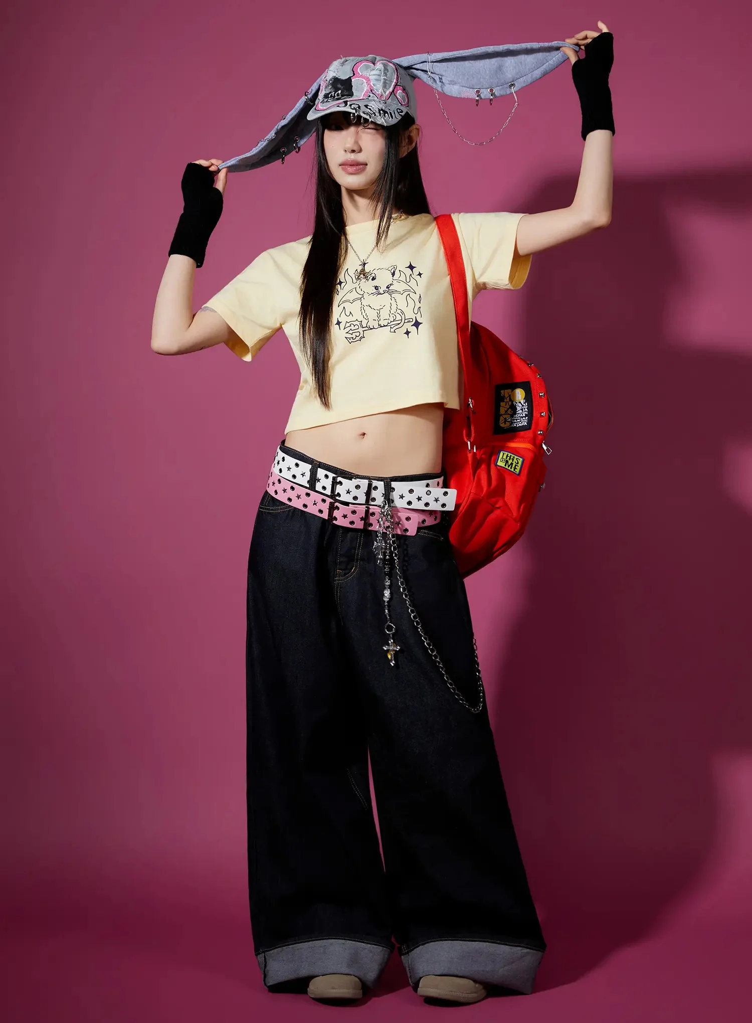 Graphic Painted Ear Flap Hat CU515 - Image 4