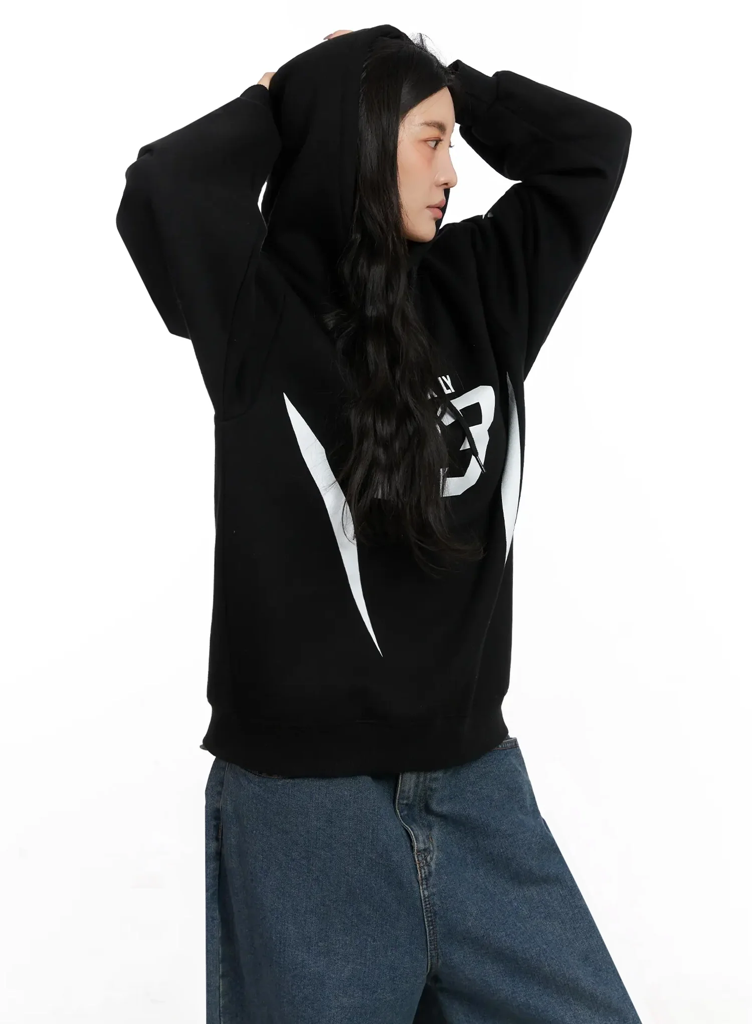 Graphic Print Oversized Hoodie IN528 - Image 2