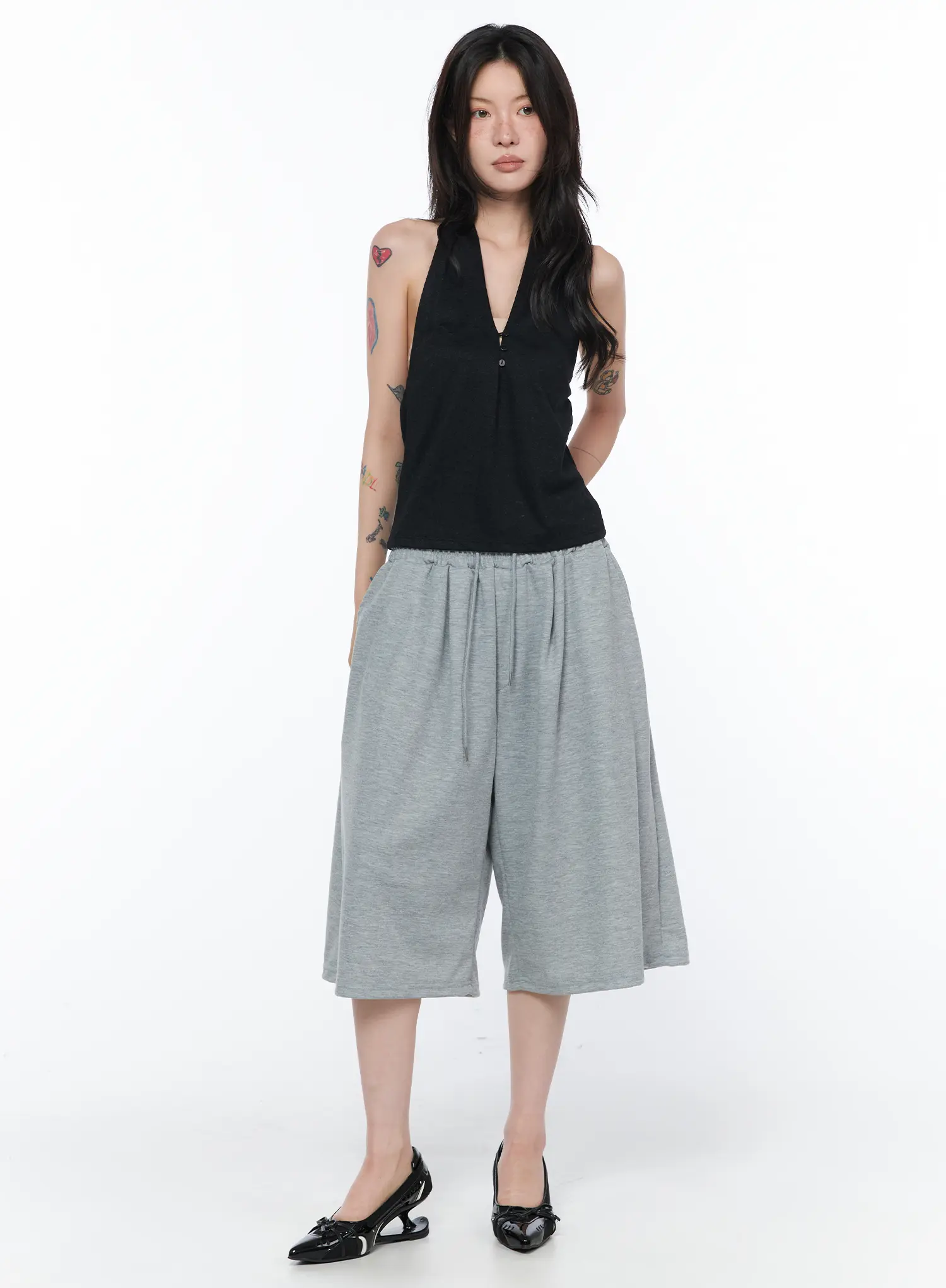 Graphic Print Sweat Shorts CA524 - Image 5