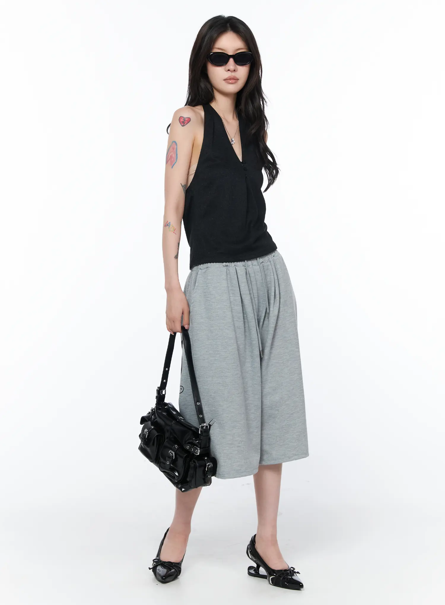 Graphic Print Sweat Shorts CA524 - Image 8