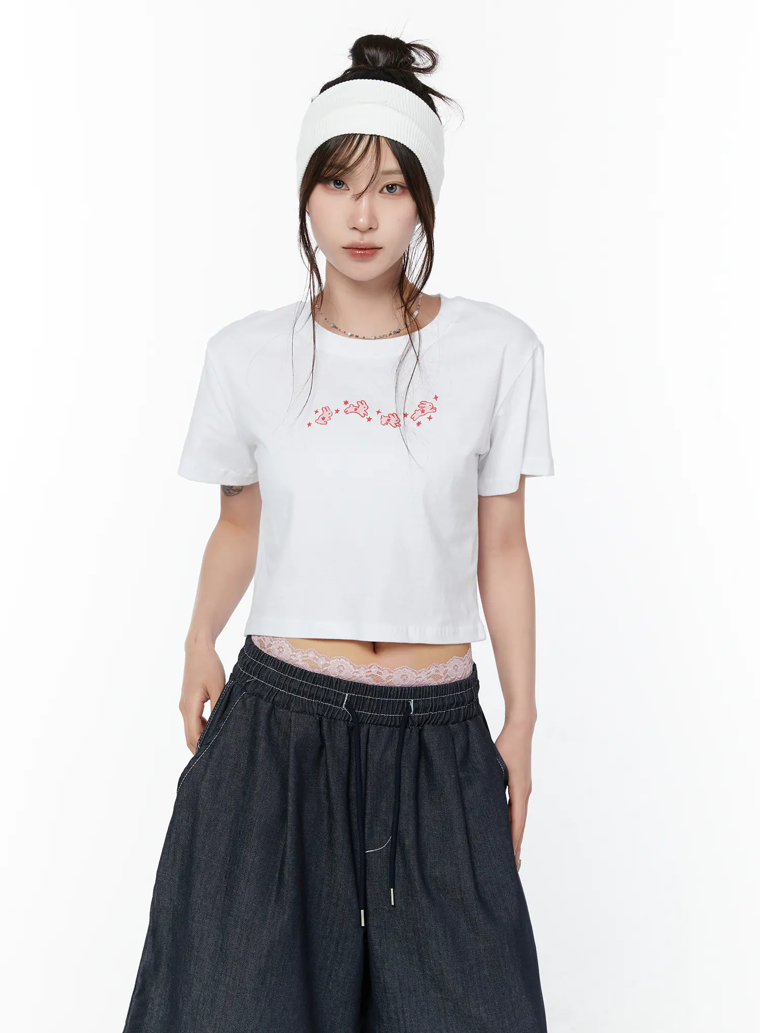 Graphic Short Sleeve Crop Top CY515 - Image 4