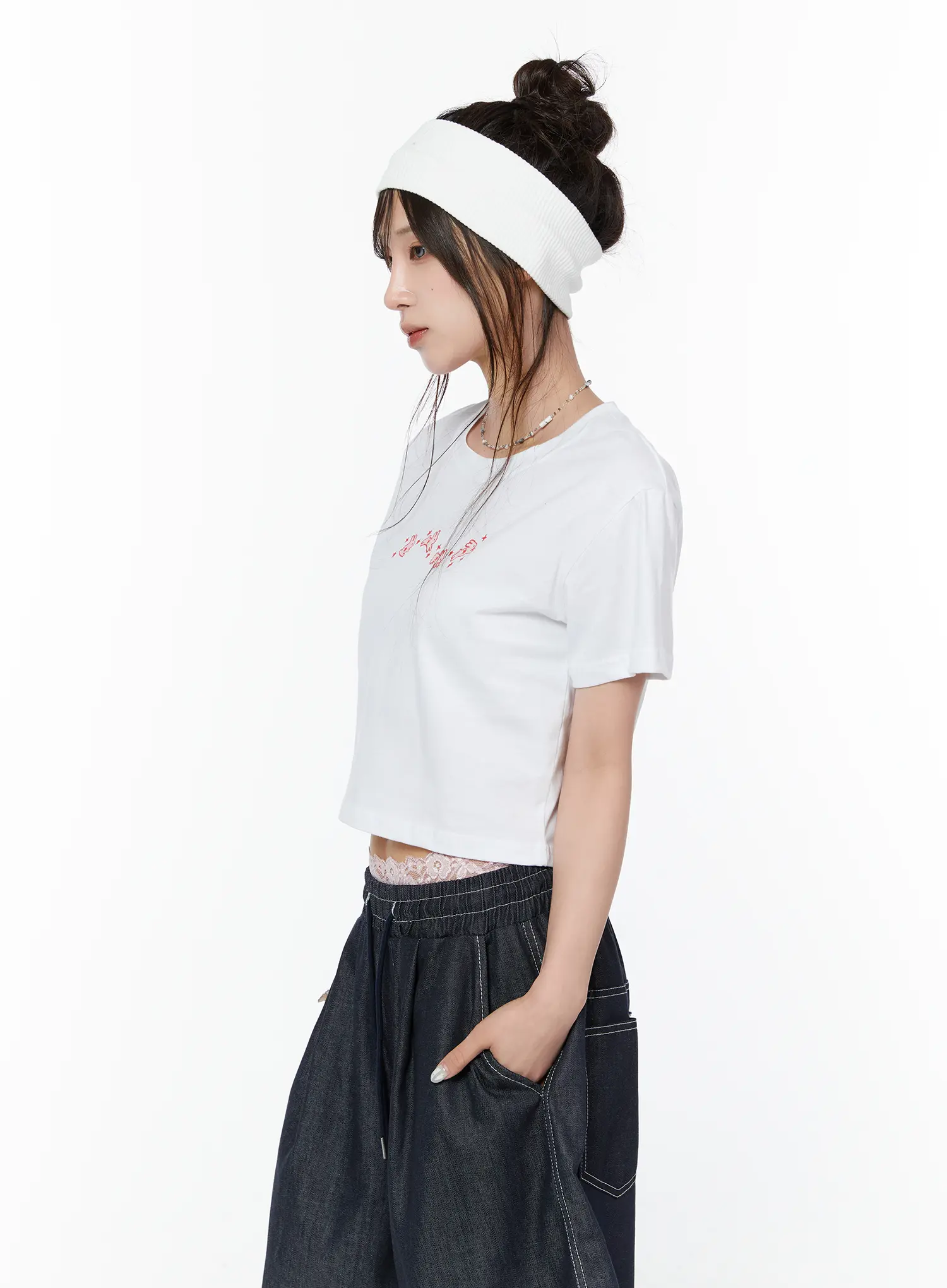 Graphic Short Sleeve Crop Top CY515 - Image 8