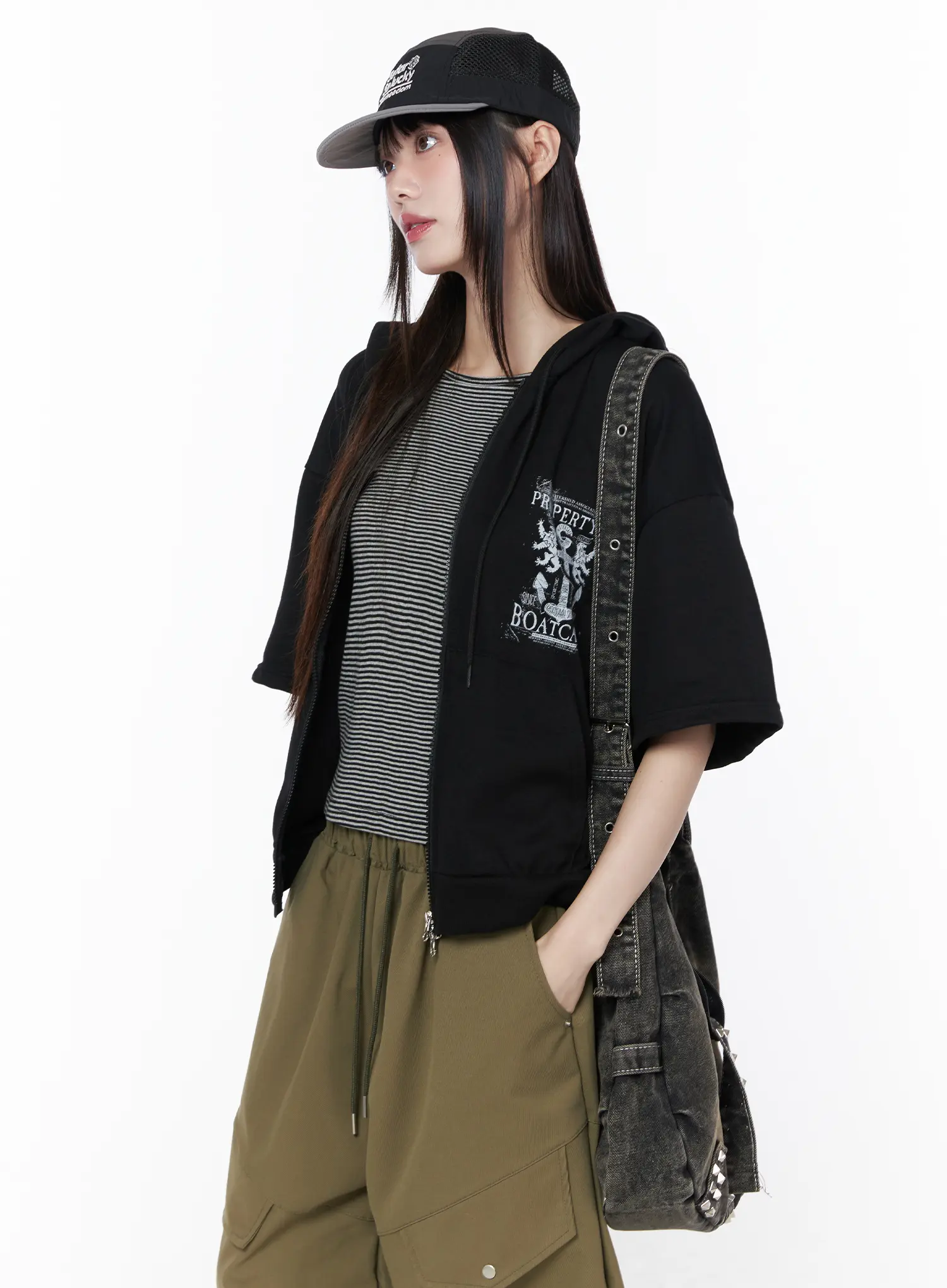 Graphic Short Sleeve Hoodie CU519