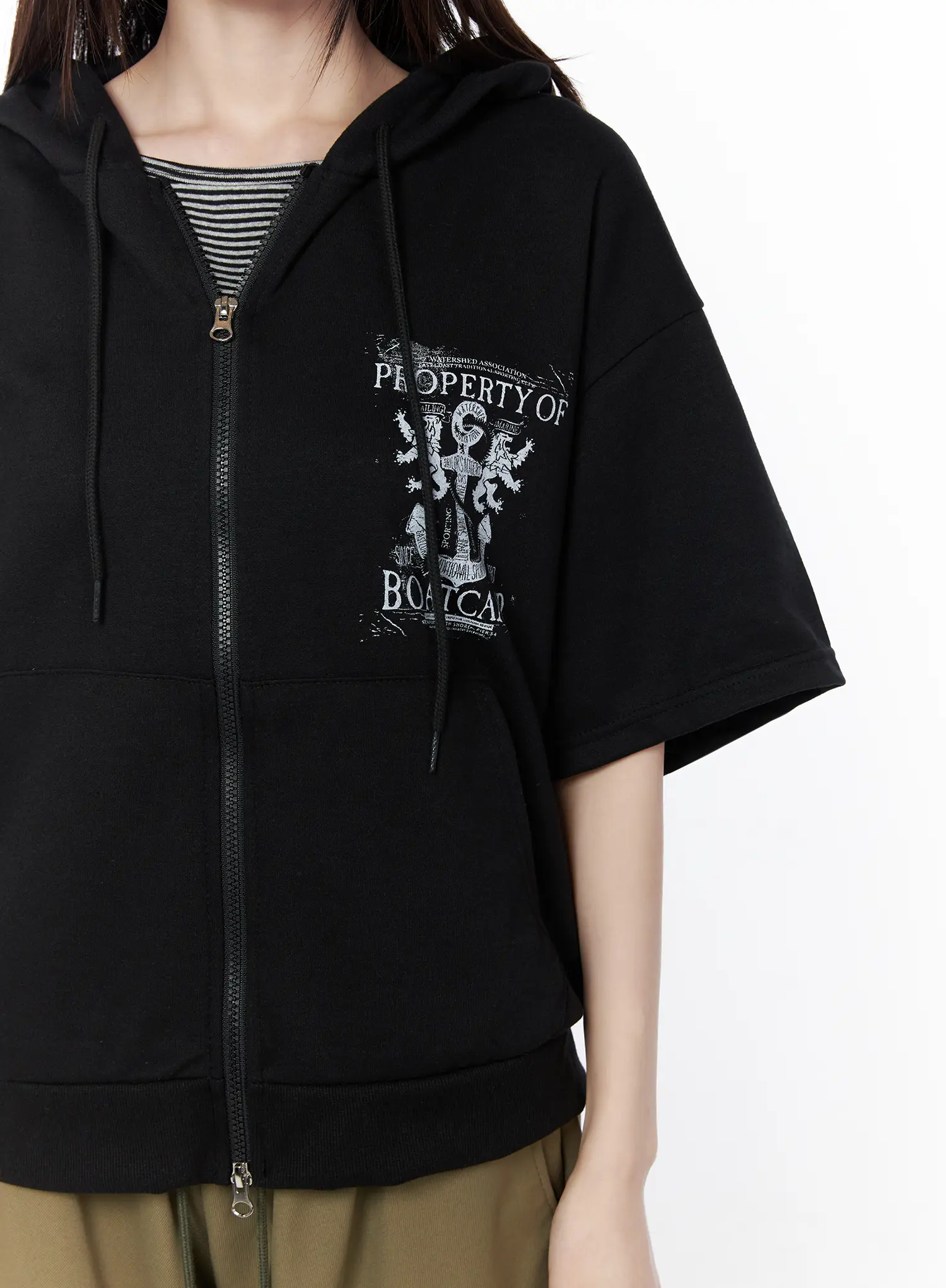 Graphic Short Sleeve Hoodie CU519 - Image 7