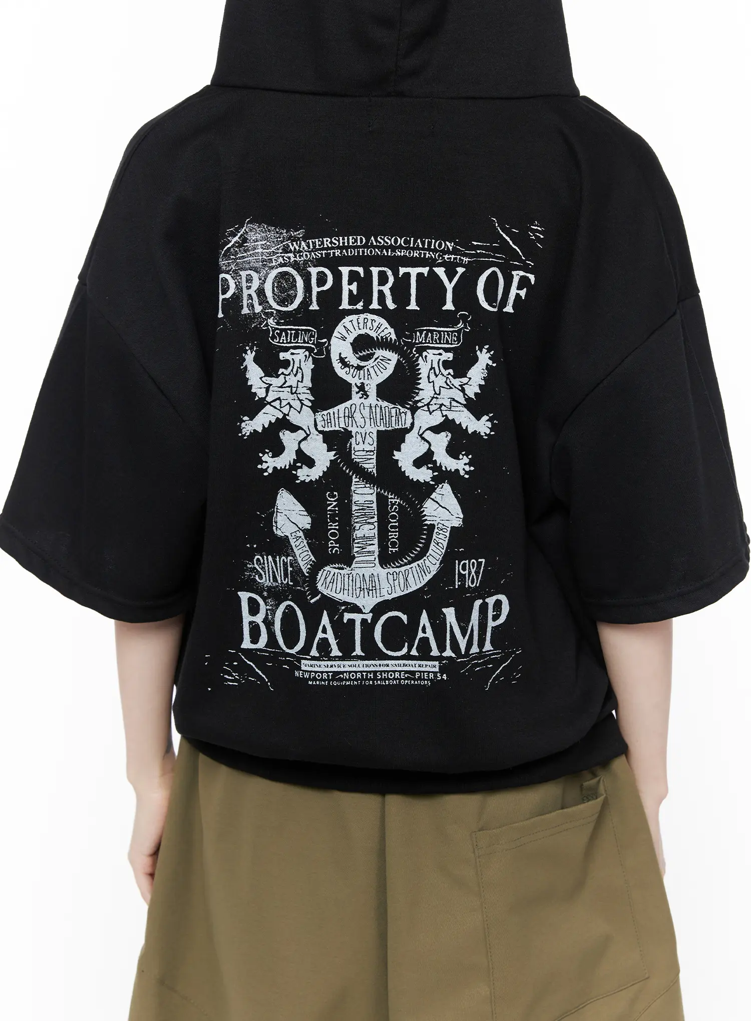 Graphic Short Sleeve Hoodie CU519 - Image 8