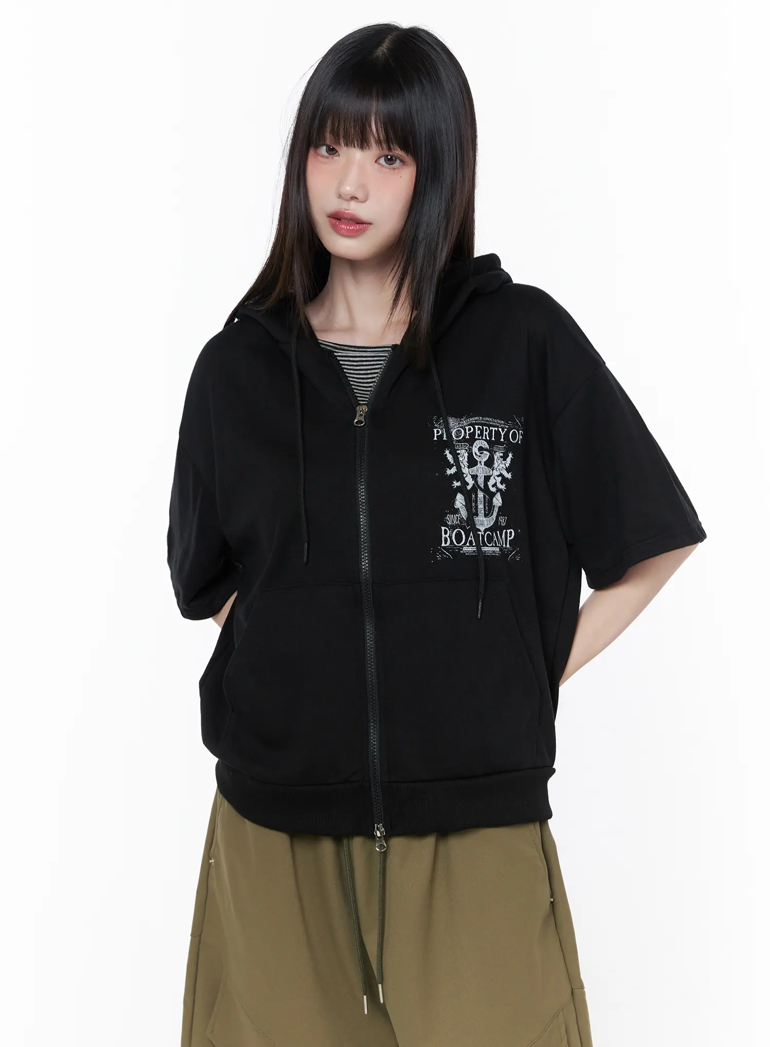 Graphic Short Sleeve Hoodie CU519 - Image 9
