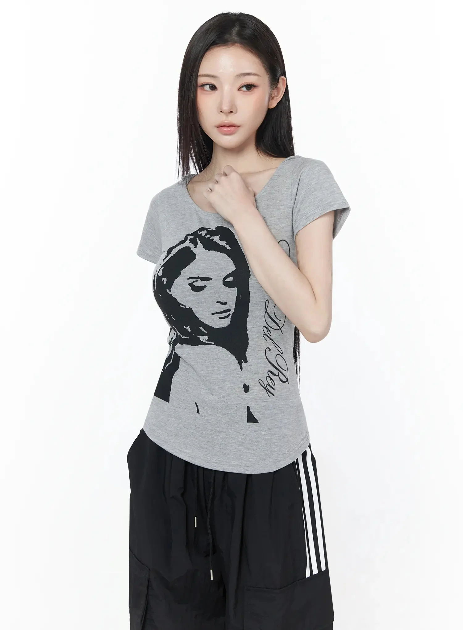 Graphic Slim Fit Short Sleeve Hoodie IU512 - Image 12