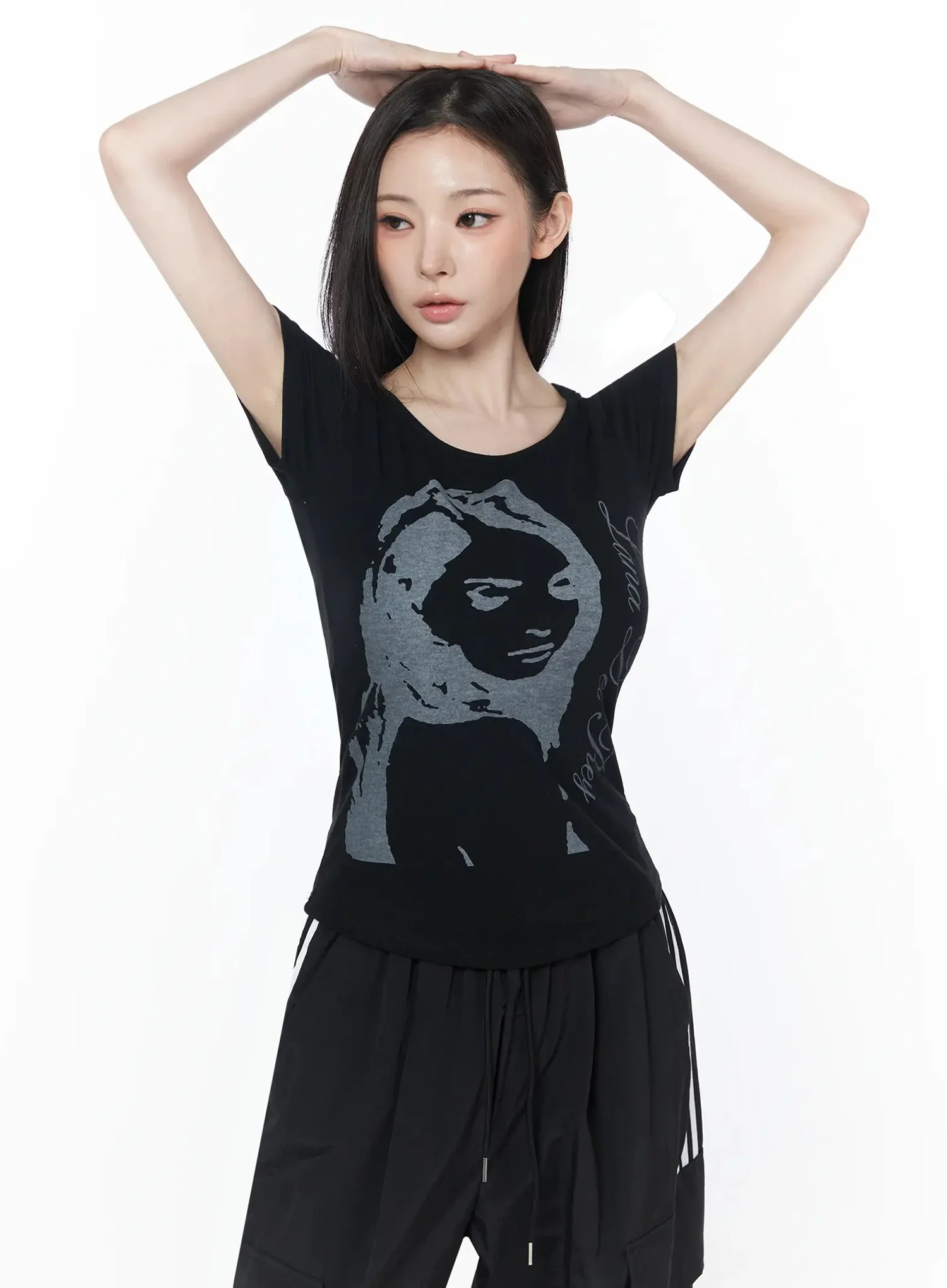 Graphic Slim Fit Short Sleeve Hoodie IU512 - Image 13
