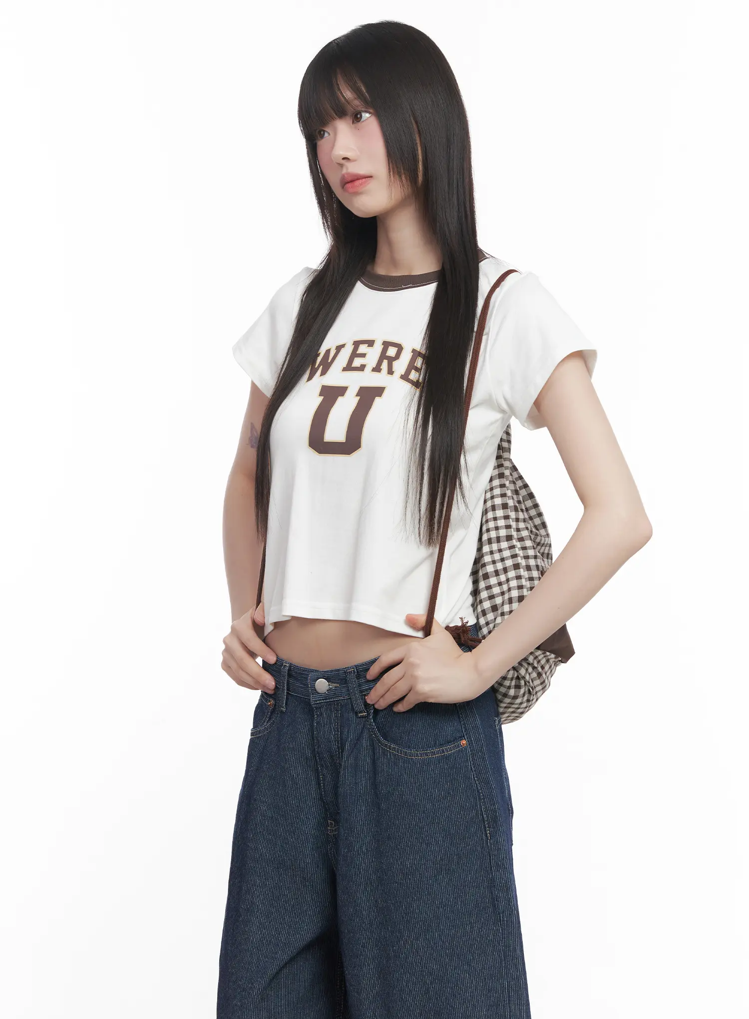 Graphic Two-Tone Crop Tee CU518