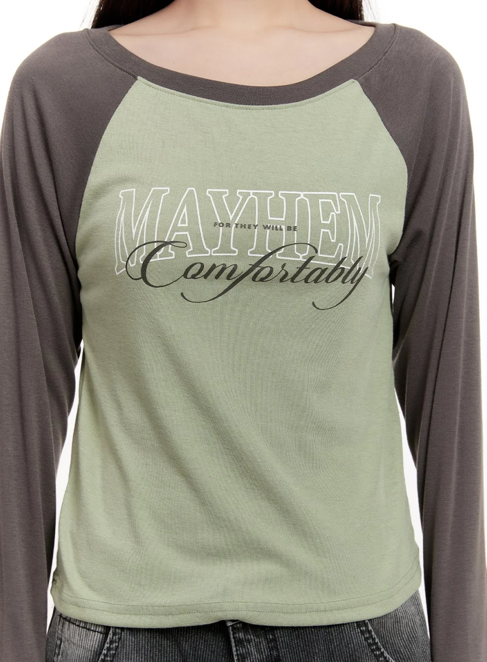 Graphic Two-Tone Off-Shoulder Top CM507 - Image 5