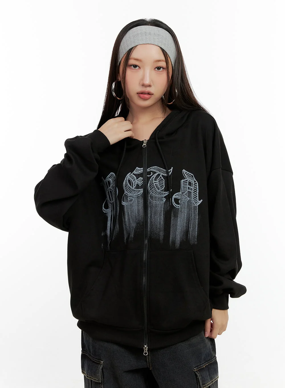 Graphic Zip-Up Hoodie CN406 - Image 10