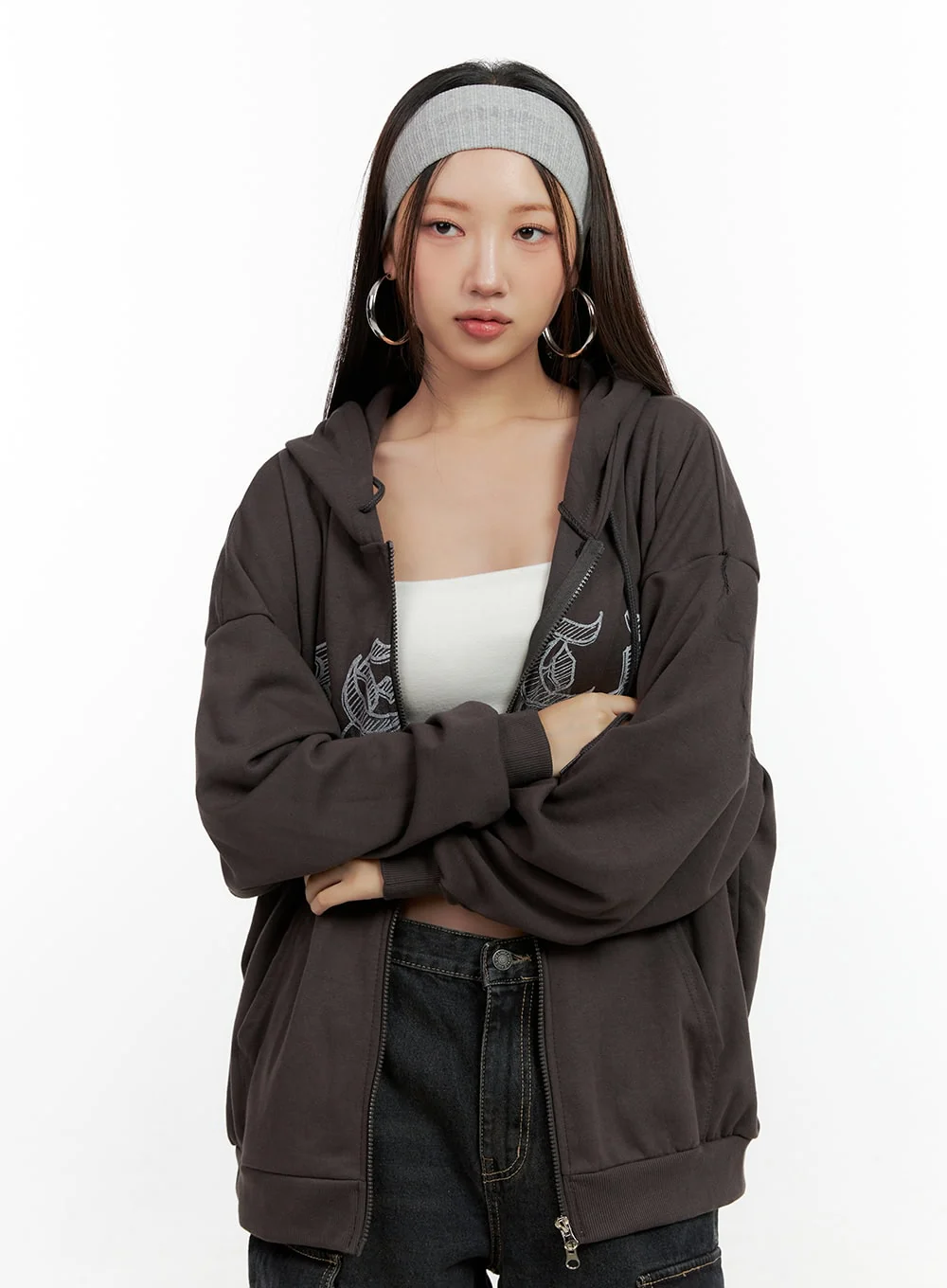 Graphic Zip-Up Hoodie CN406 - Image 11