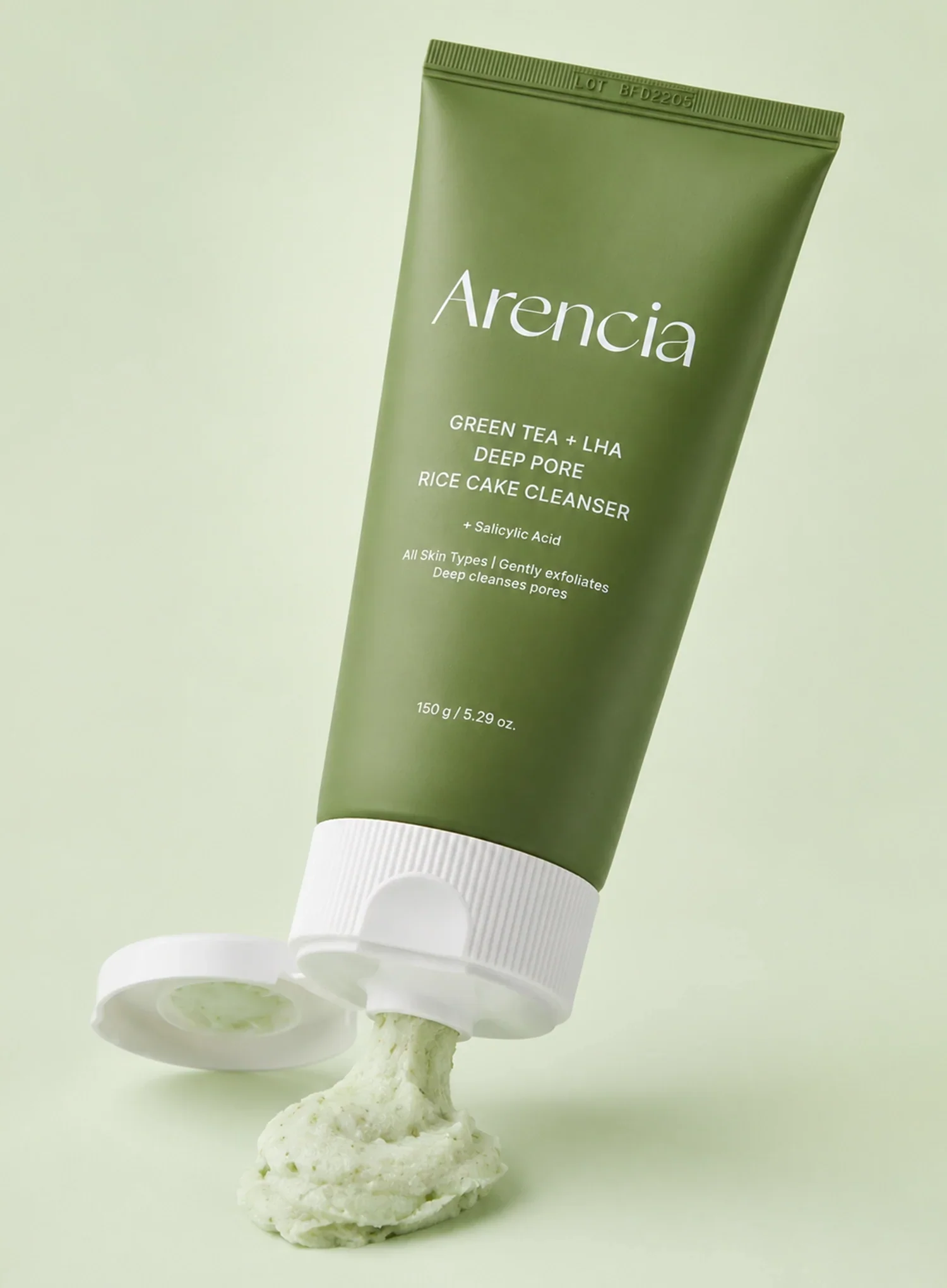 Green Tea + LA Deep Pore Rice Cake Cleanser (150g) - Image 2