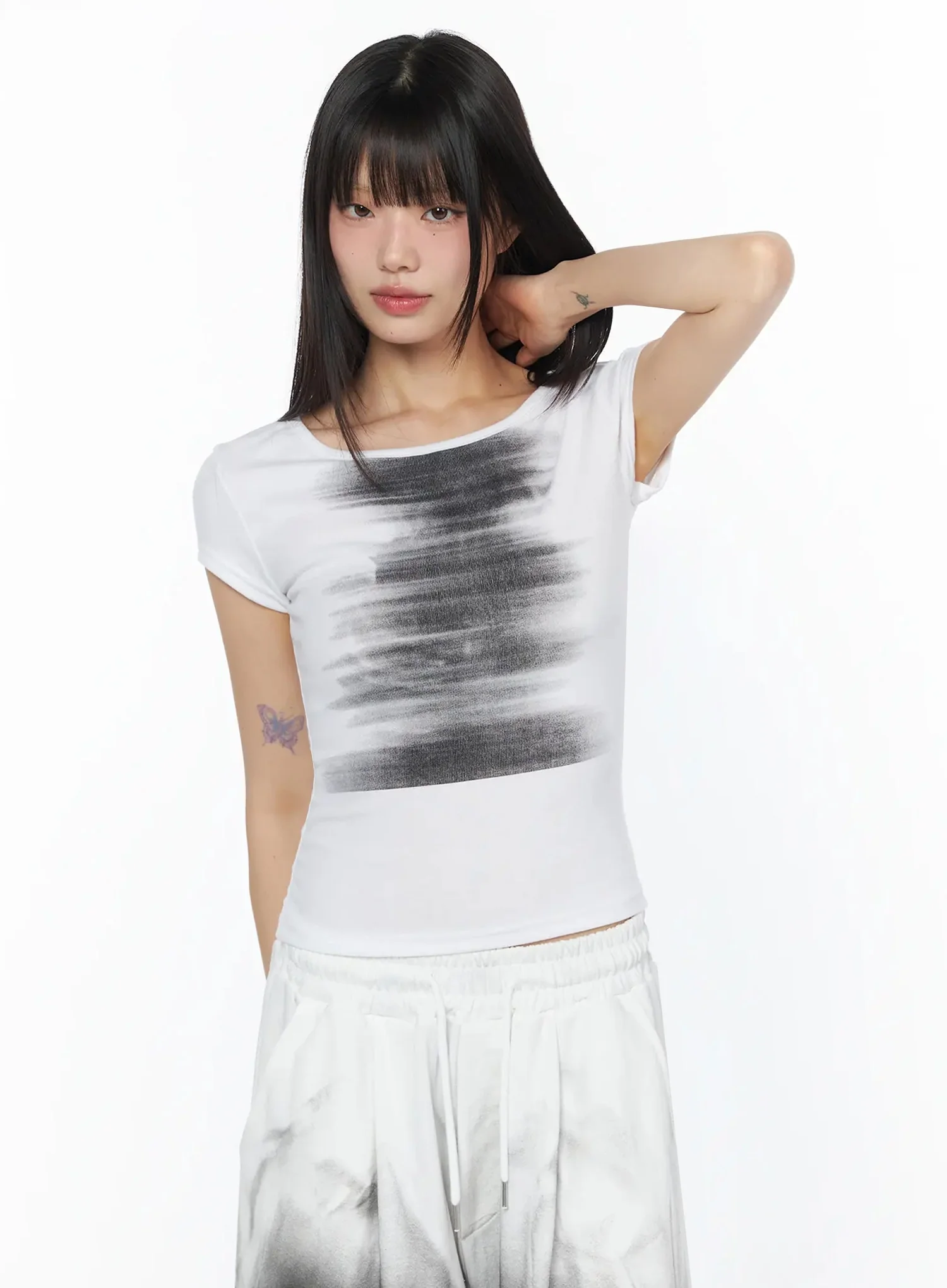 Grunge Wash Graphic Tee IY525 - Image 7