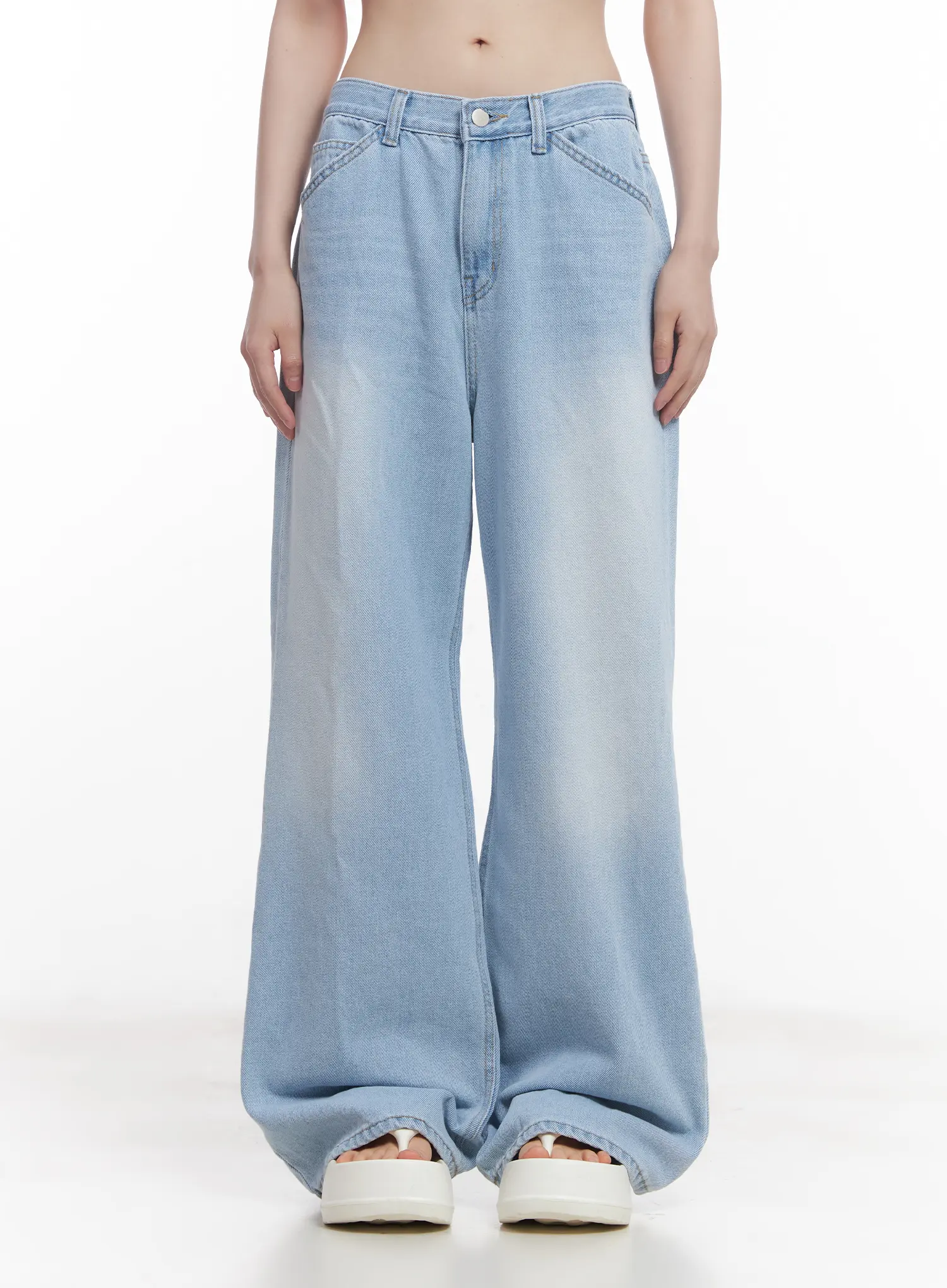 Haerin Washed Wide-Leg Jeans CU519 - Image 9