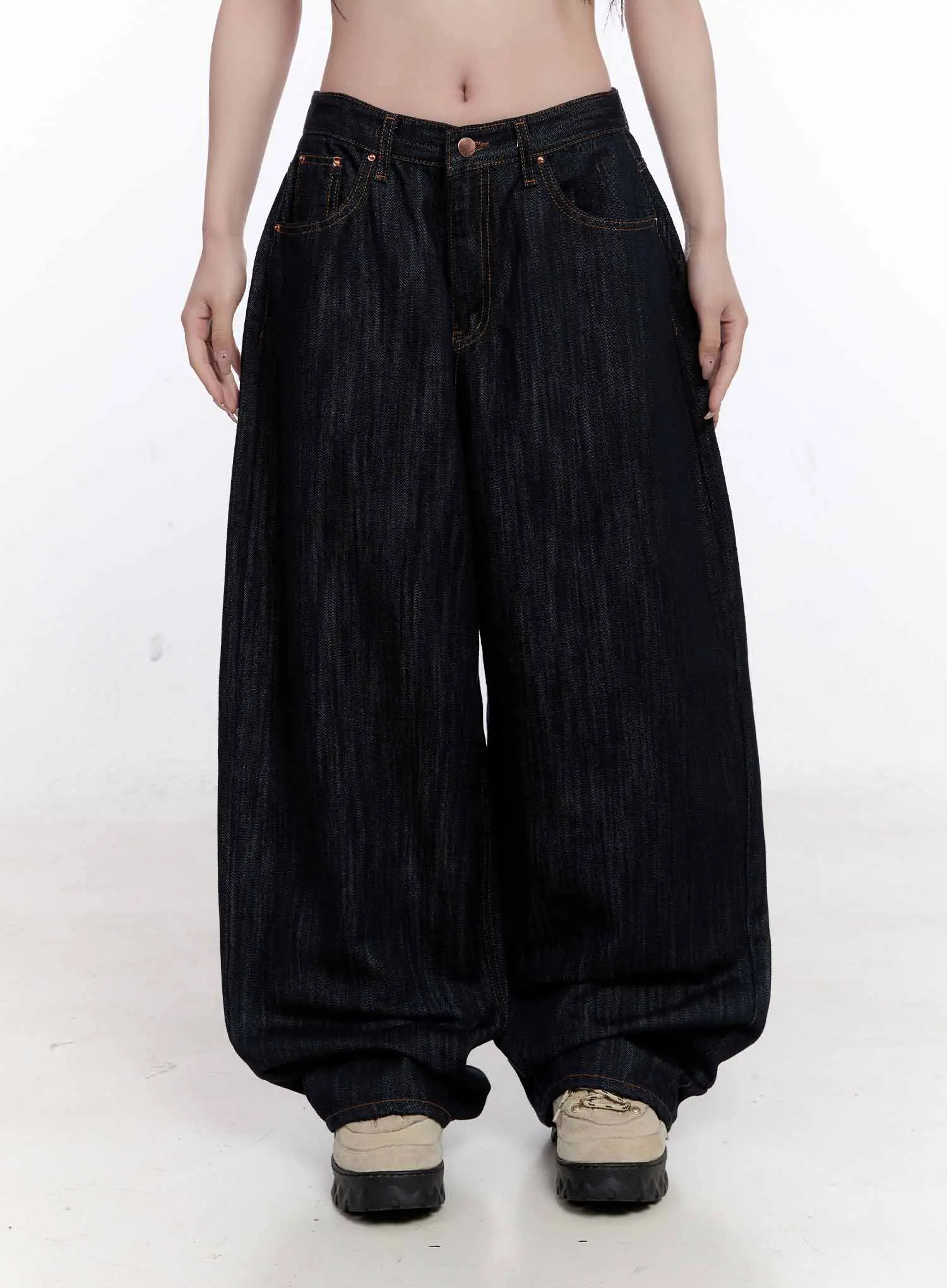 Haewon Dark Washed Baggy Jeans CS530 - Image 8